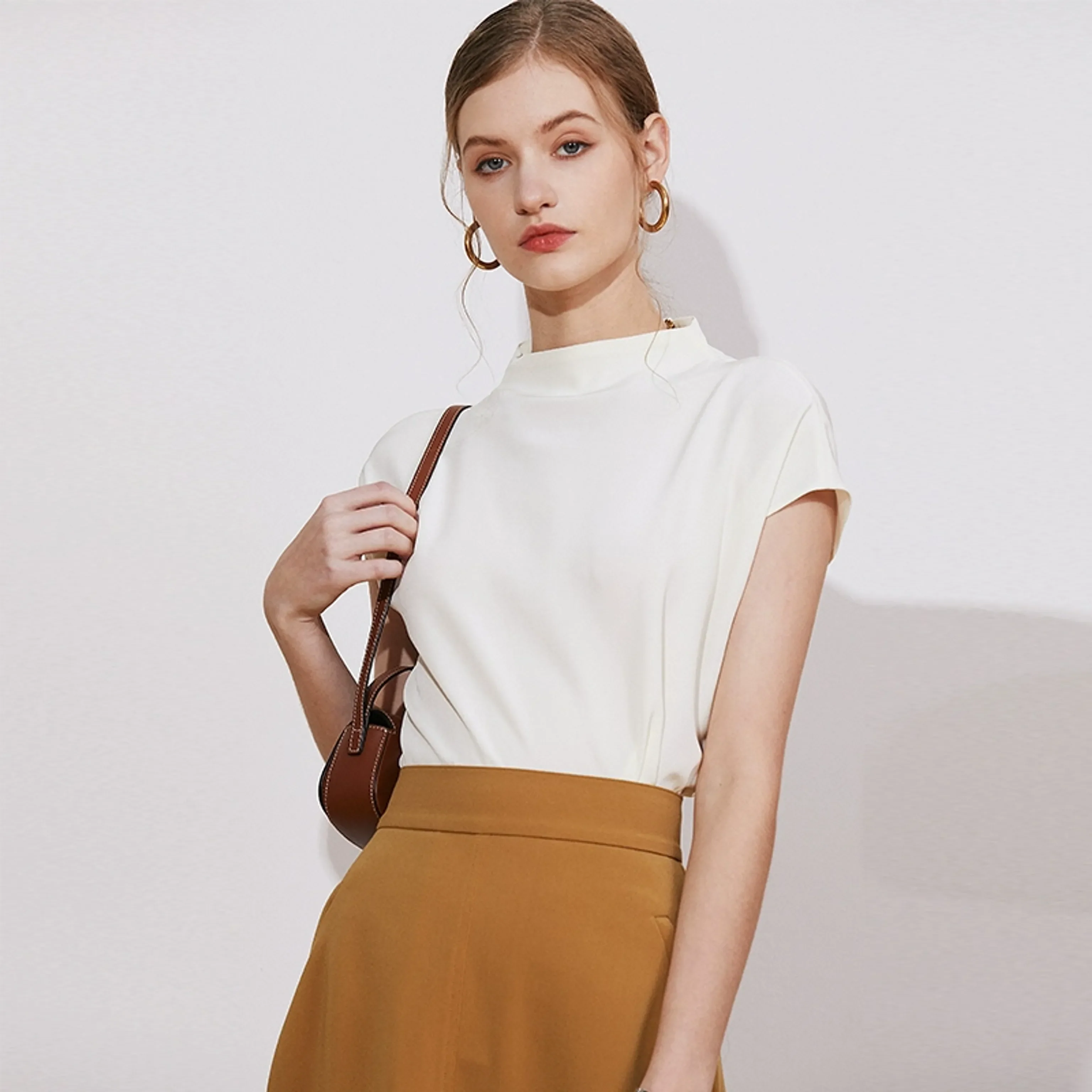 High-Neck Acetate Blouse - Image 2