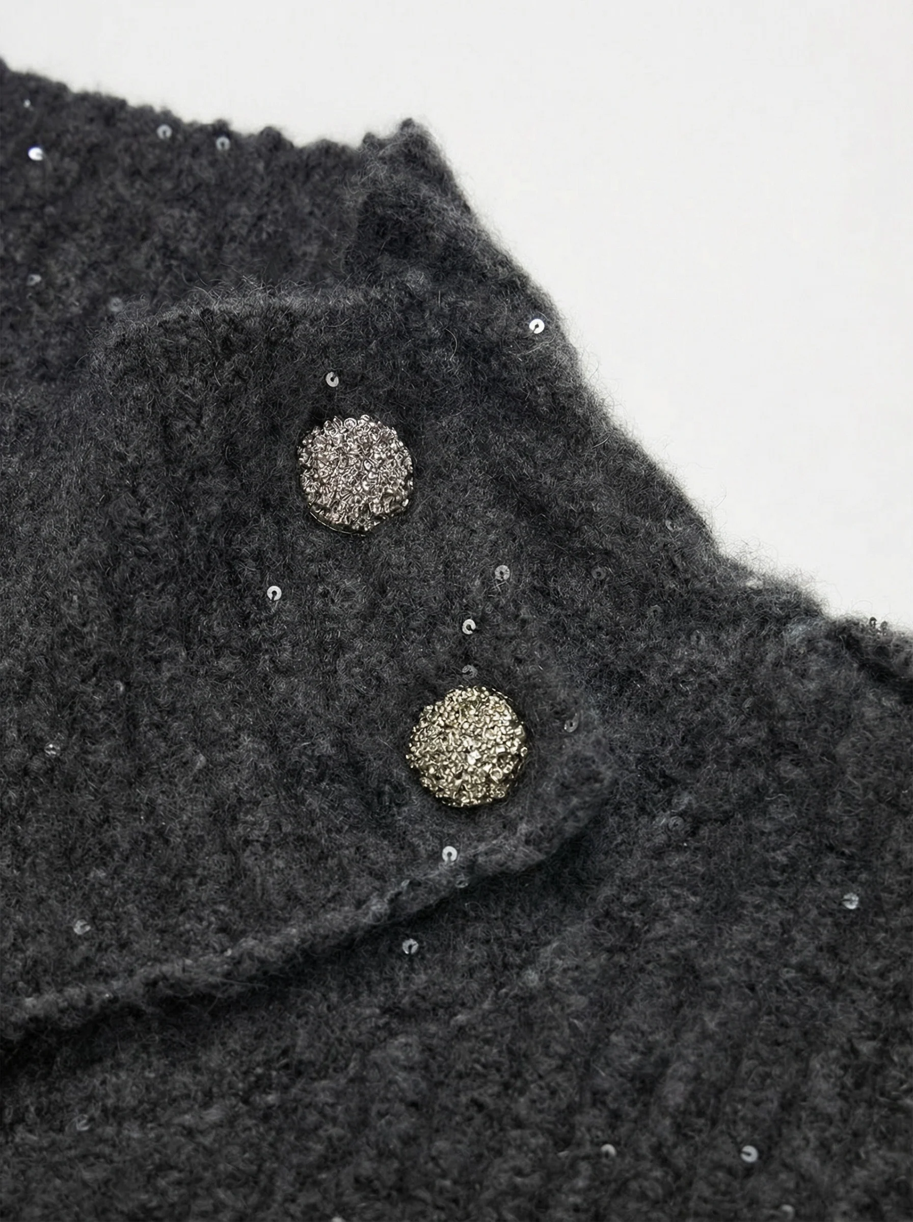 High-Neck Cashmere-Blend Rib Cardigan