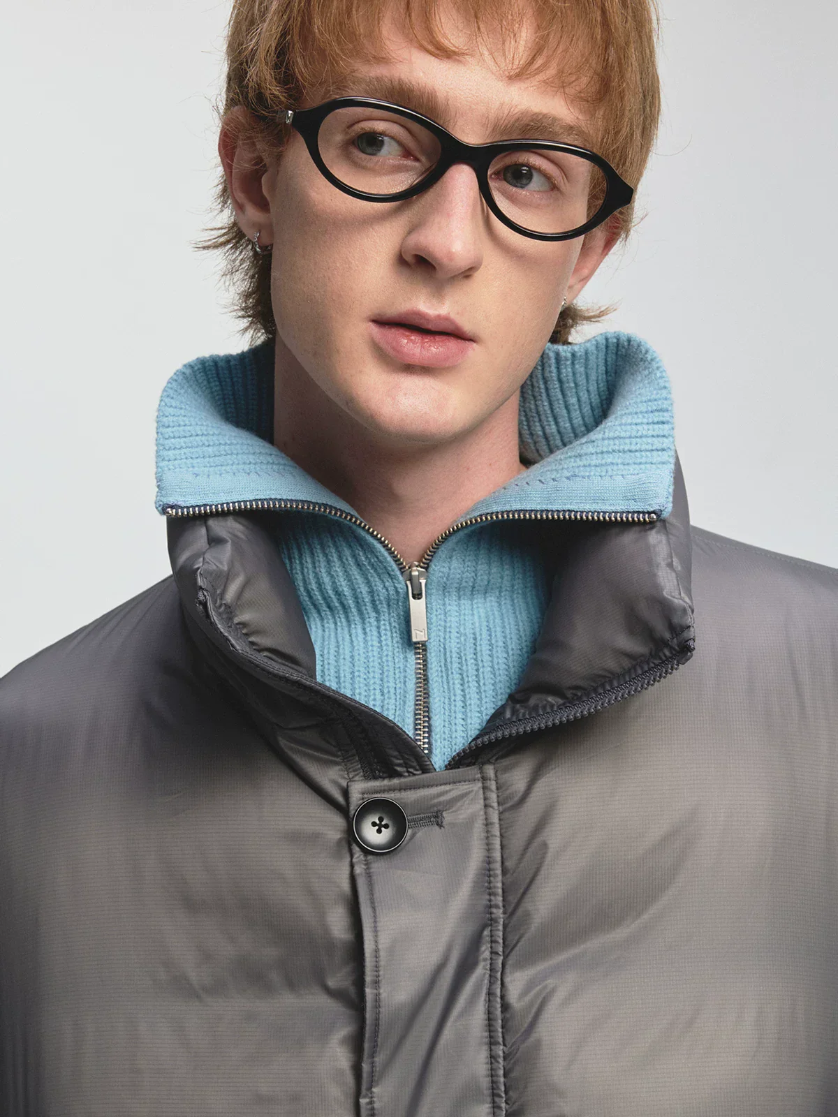 High-Neck Double-Placket Down Coat - Image 3