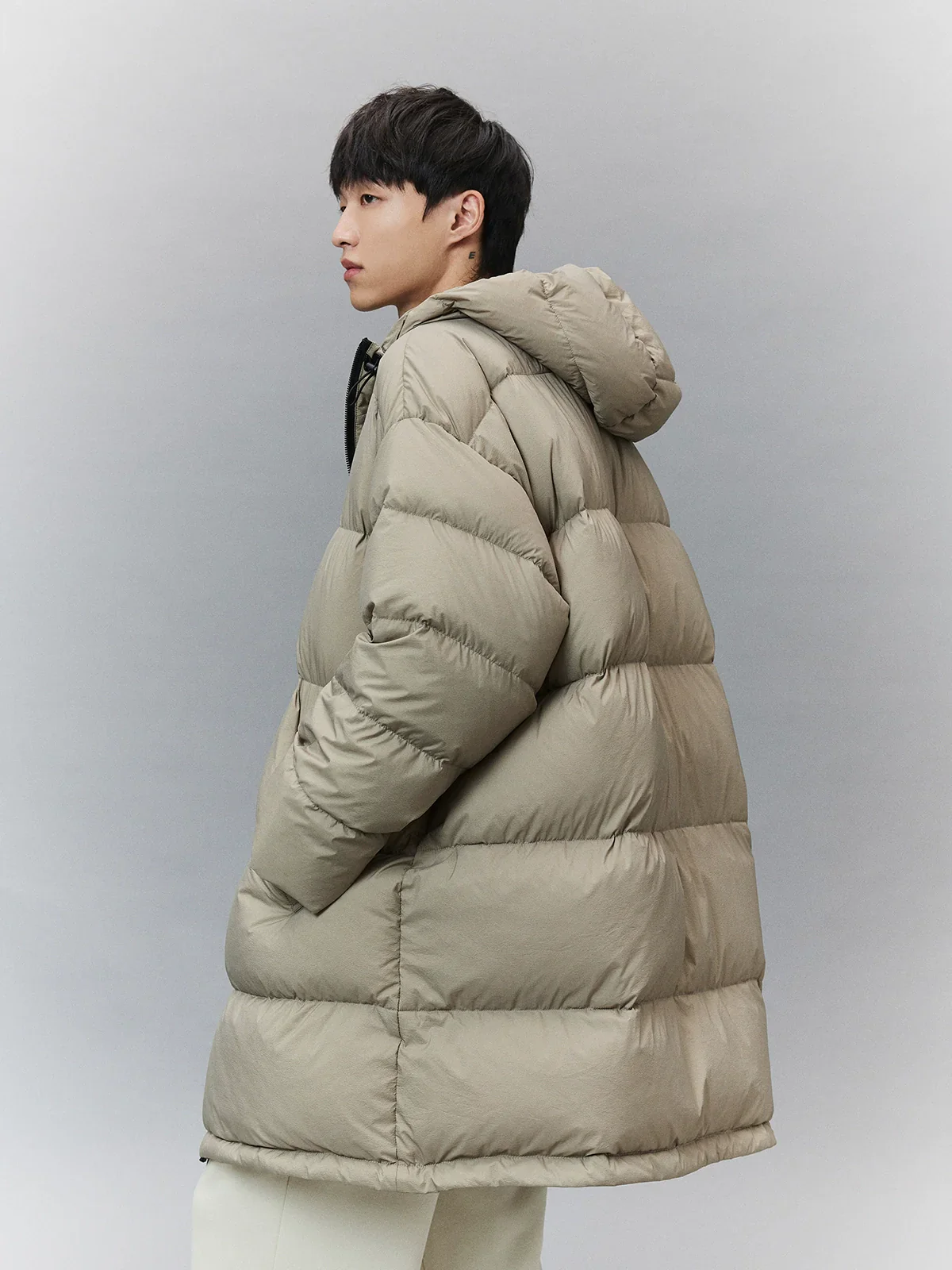 High-Neck Hooded Puffer Coat - Image 3