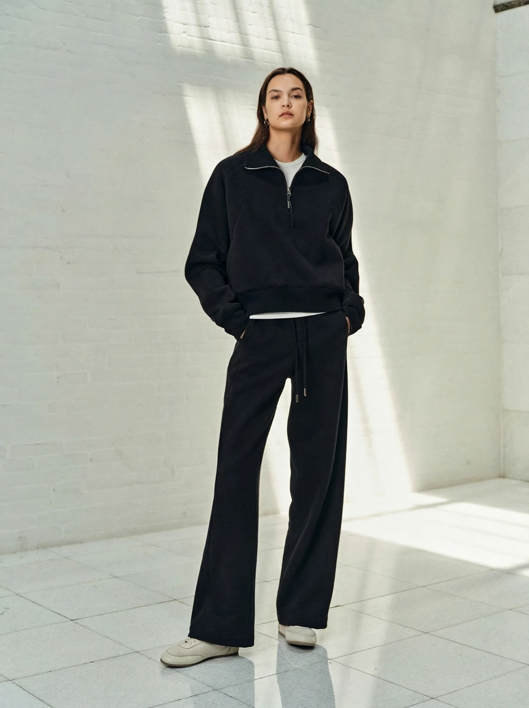 High Neck Quarter-Zip Fleece Set
