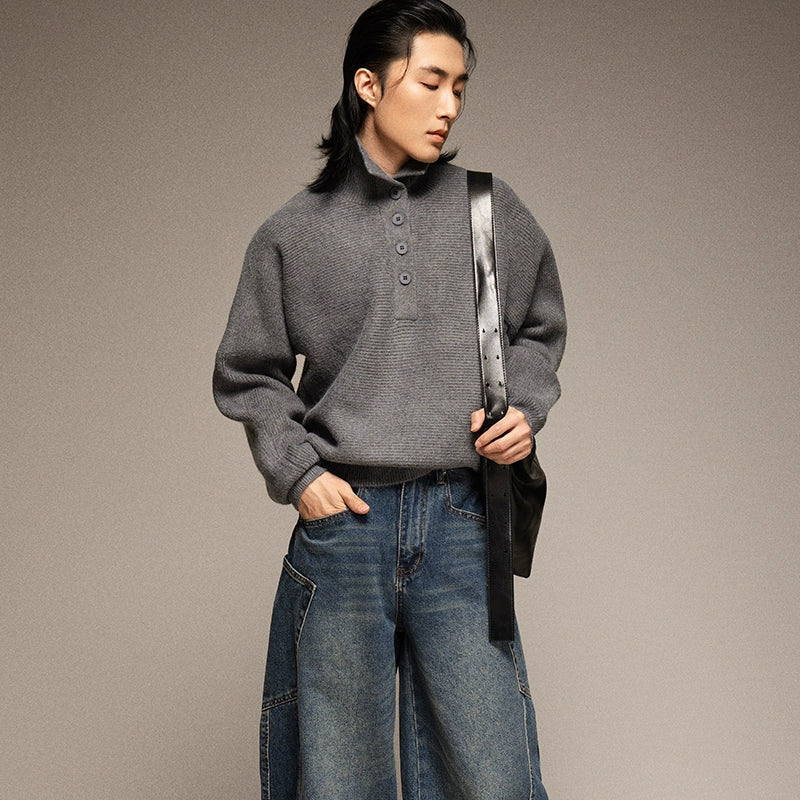 High Neck Ribbed Sweater - Image 2