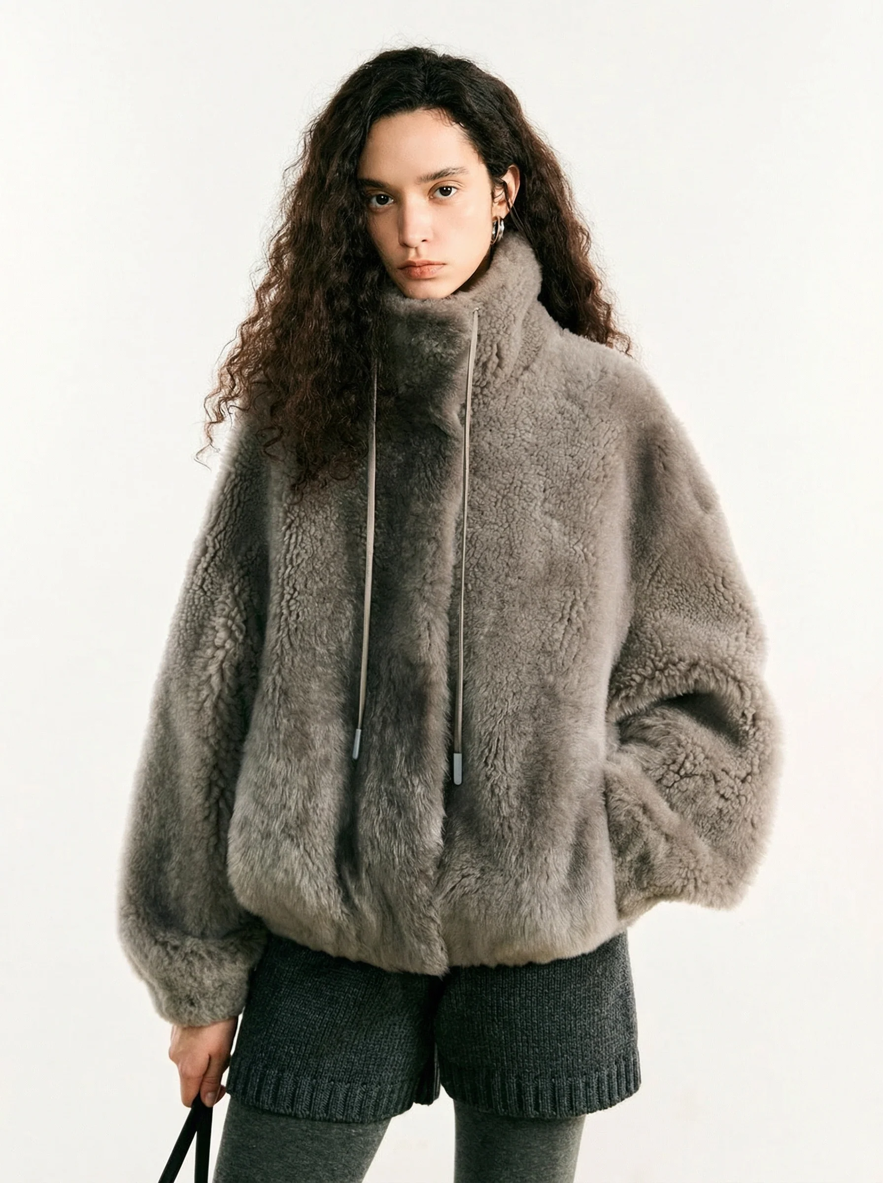 High-Neck Shearling Zip Jacket - Image 3