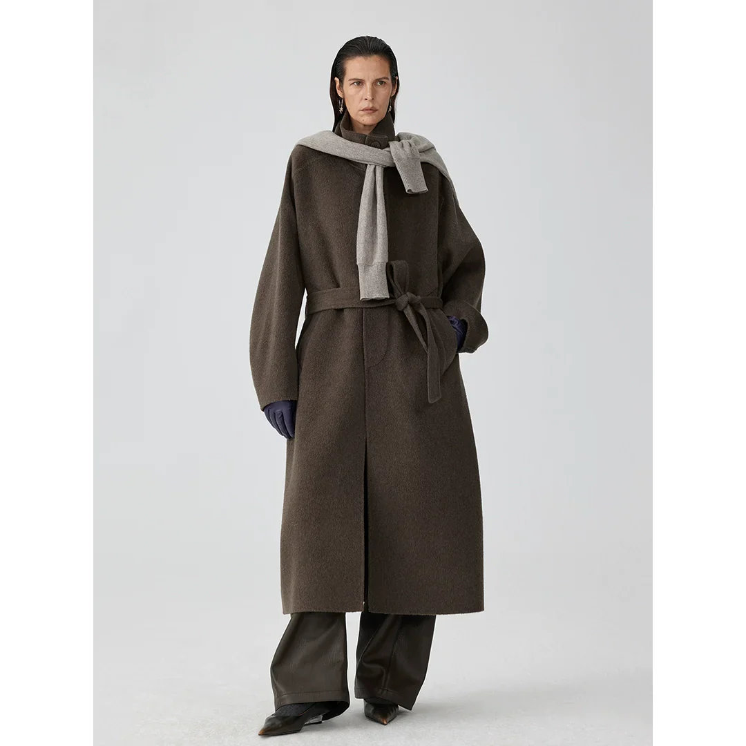 High-Neck Wool Coat