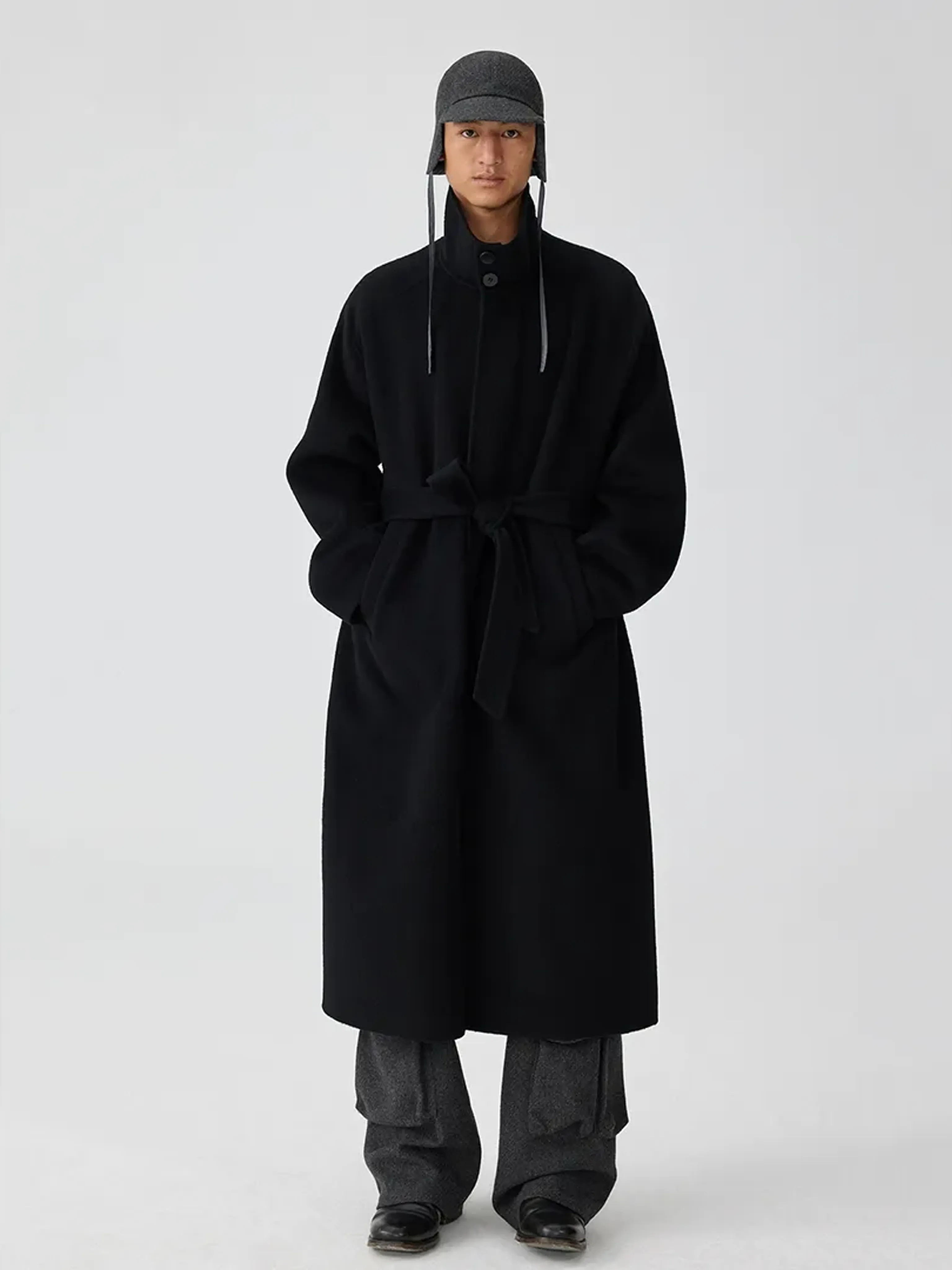 High-Neck Wool Coat - Image 6