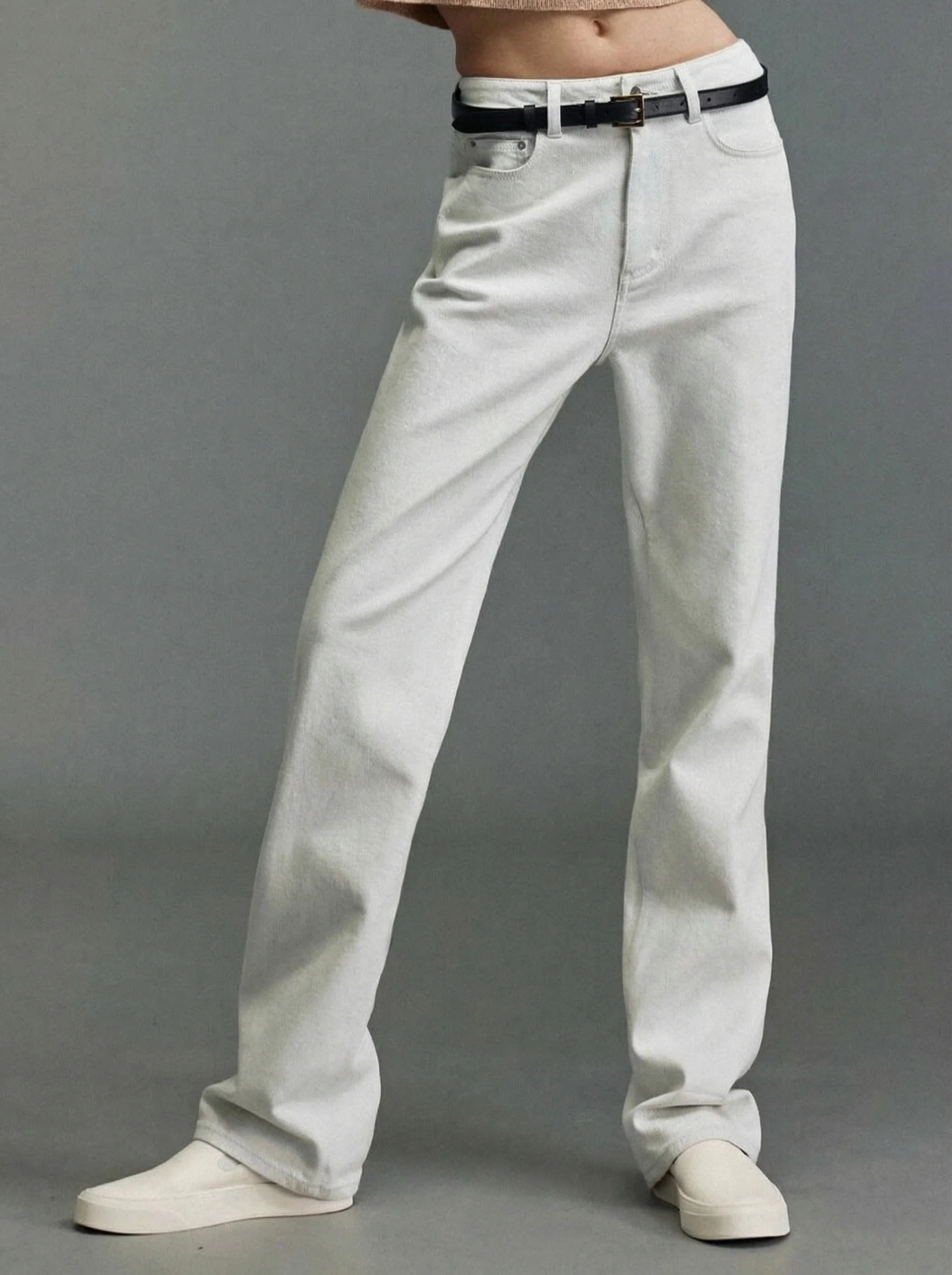 High-Rise Cuffed Jeans