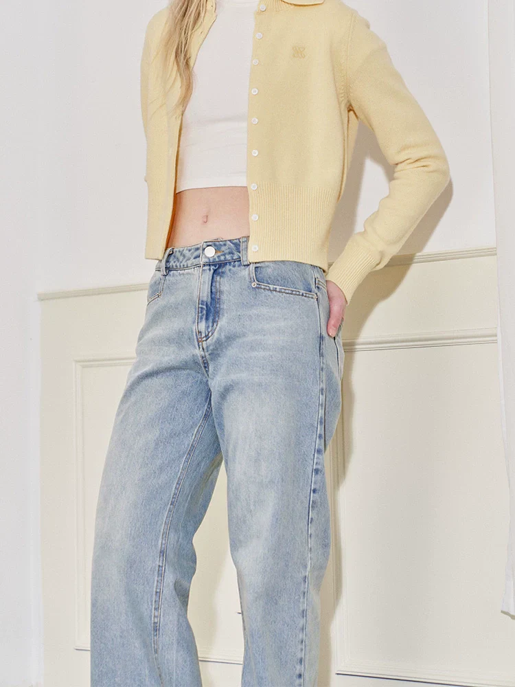 High-Rise Light-Wash Wide-Leg Jeans - Image 2