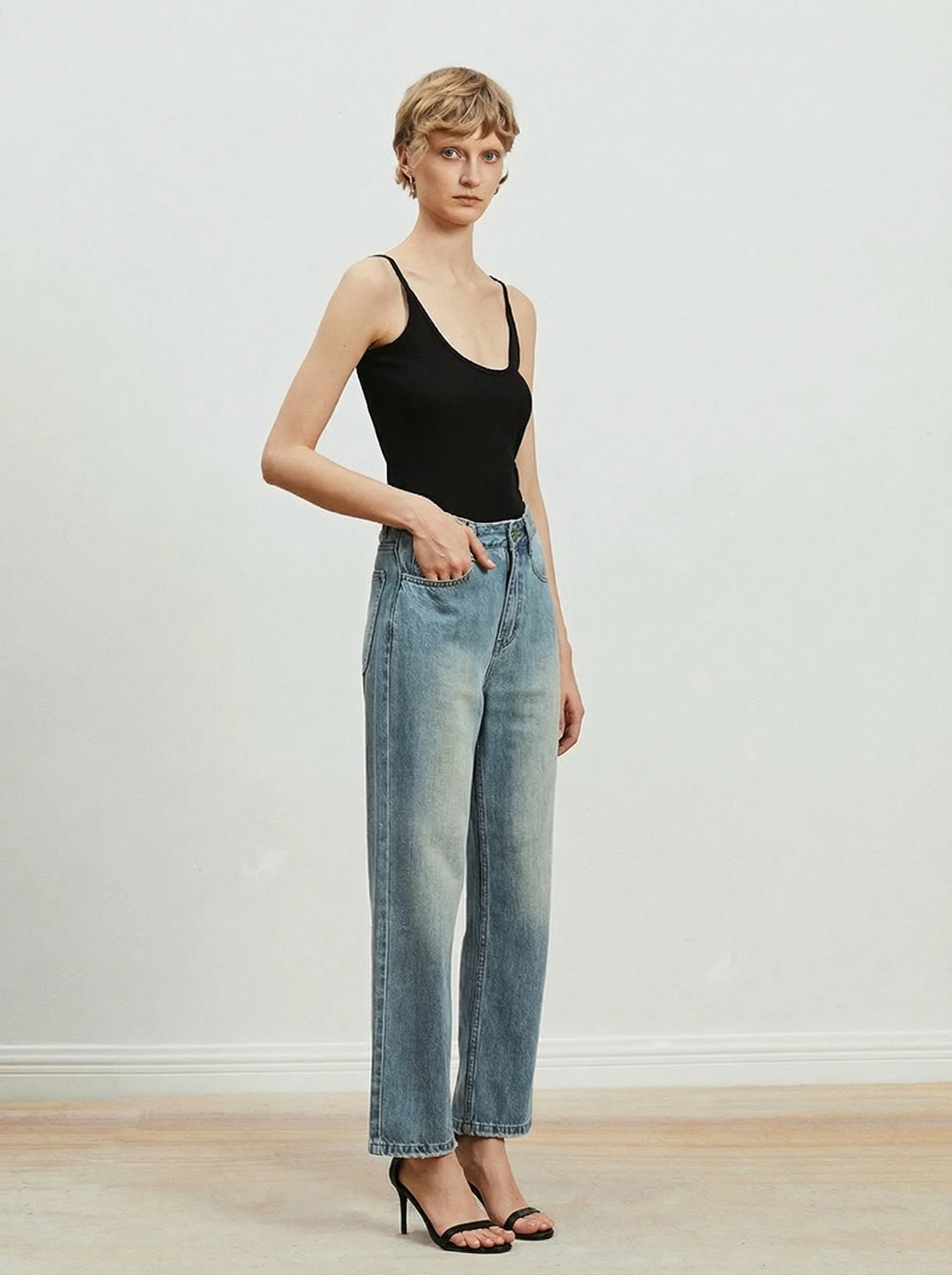 High-Rise Straight Jeans - Image 4