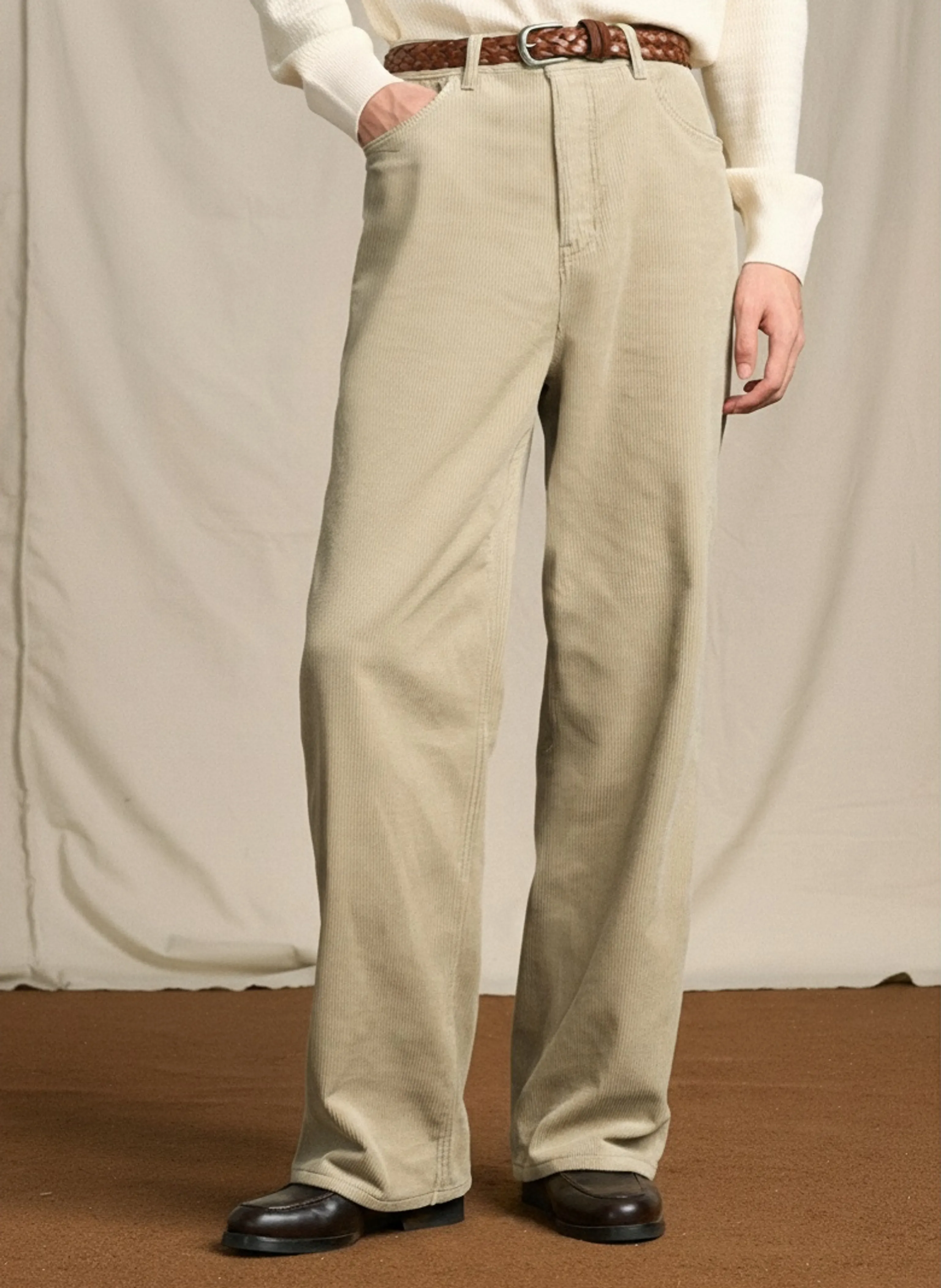 High-Rise Wide-Leg Corduroy Trousers - Image 5