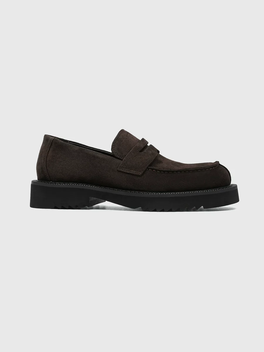 High-Sheen Suede Penny Loafers - Image 2