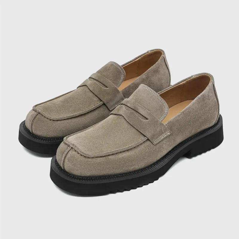 High-Sheen Suede Penny Loafers - Image 6