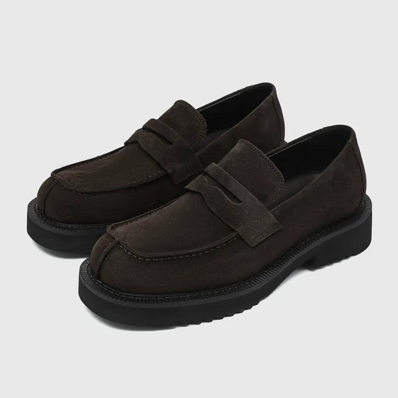 High-Sheen Suede Penny Loafers - Image 7