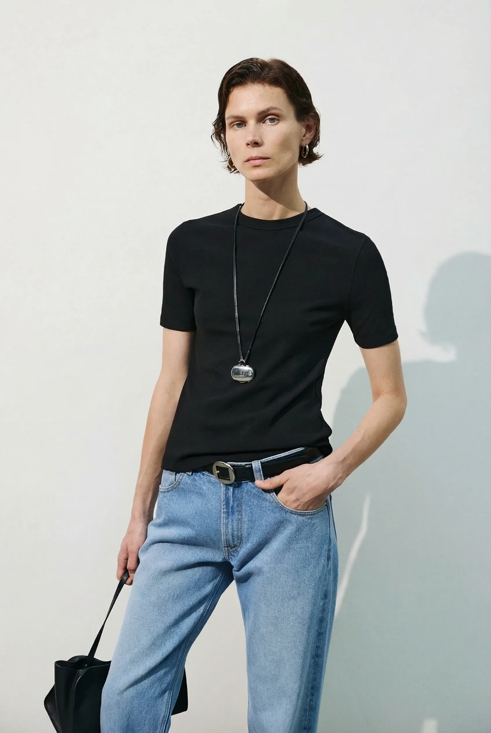 High-Twist Ribbed Crewneck Tee - Image 4