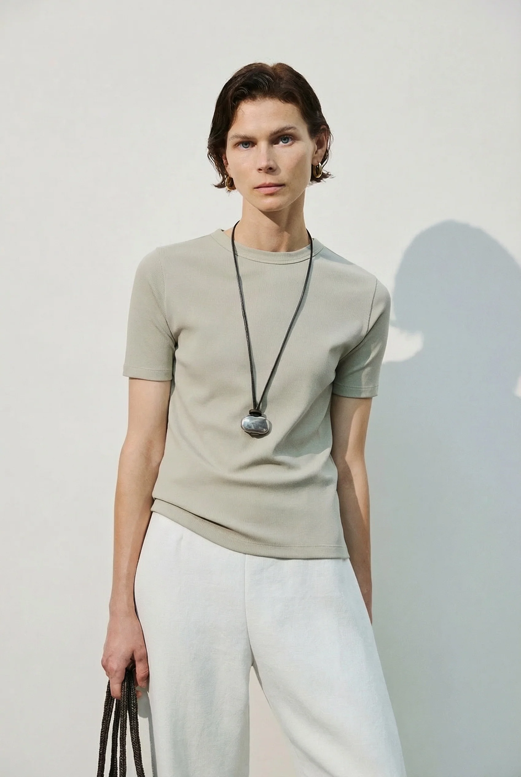 High-Twist Ribbed Crewneck Tee - Image 5