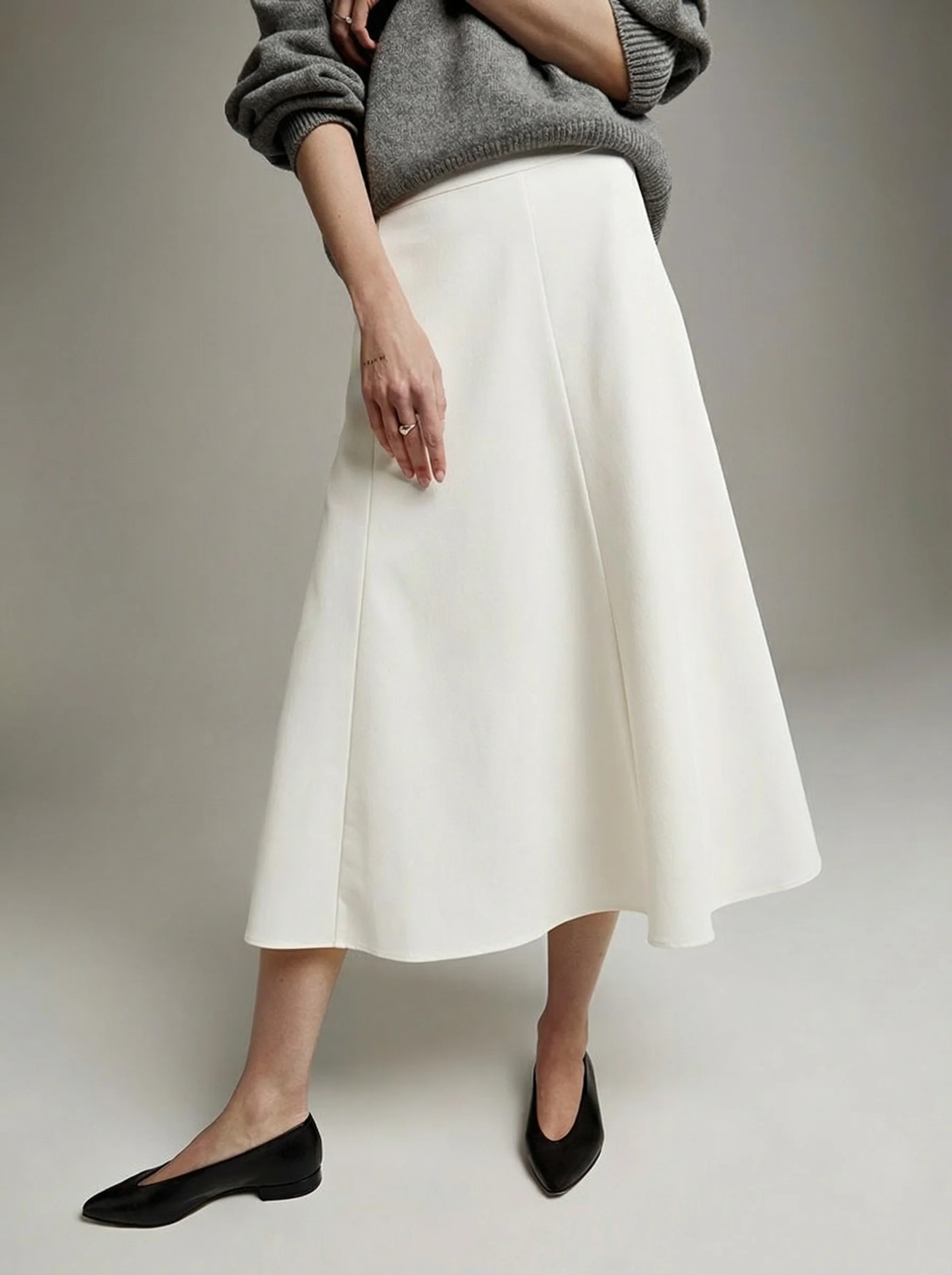 High-Waist A-Line Midi Skirt - Image 7