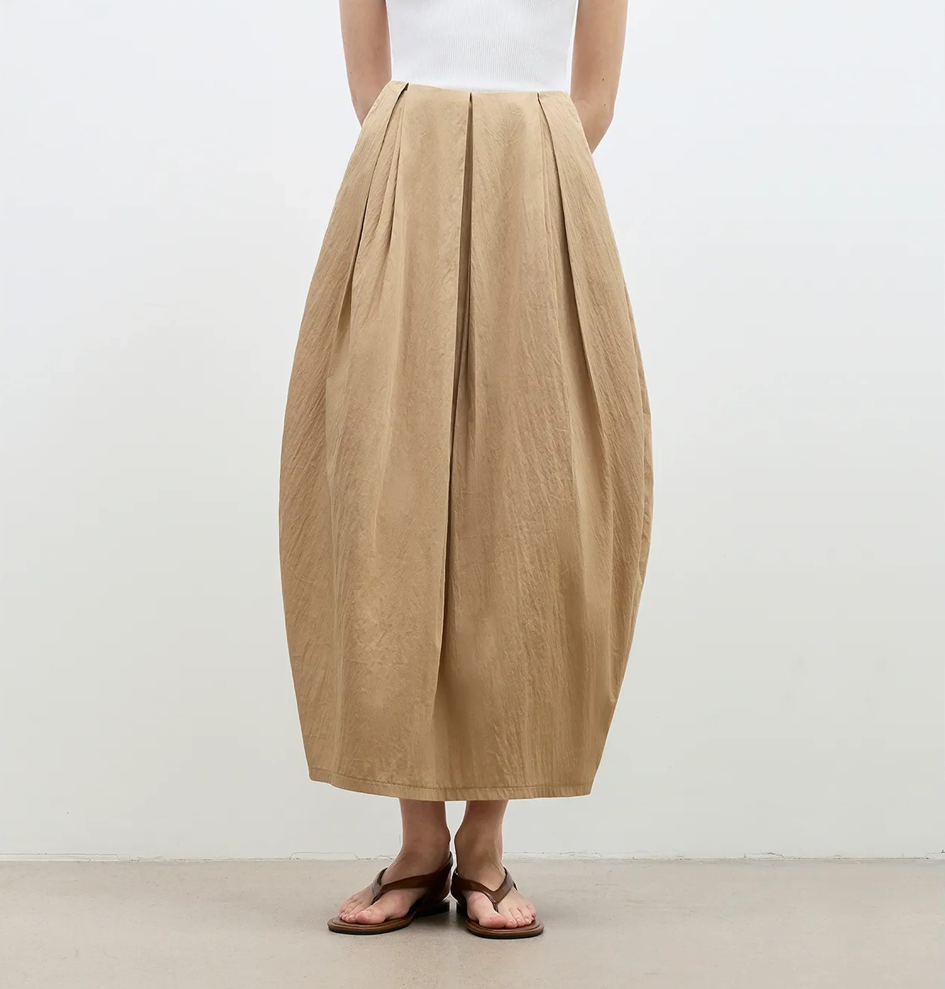 High-Waist Balloon Midi Skirt - Image 2