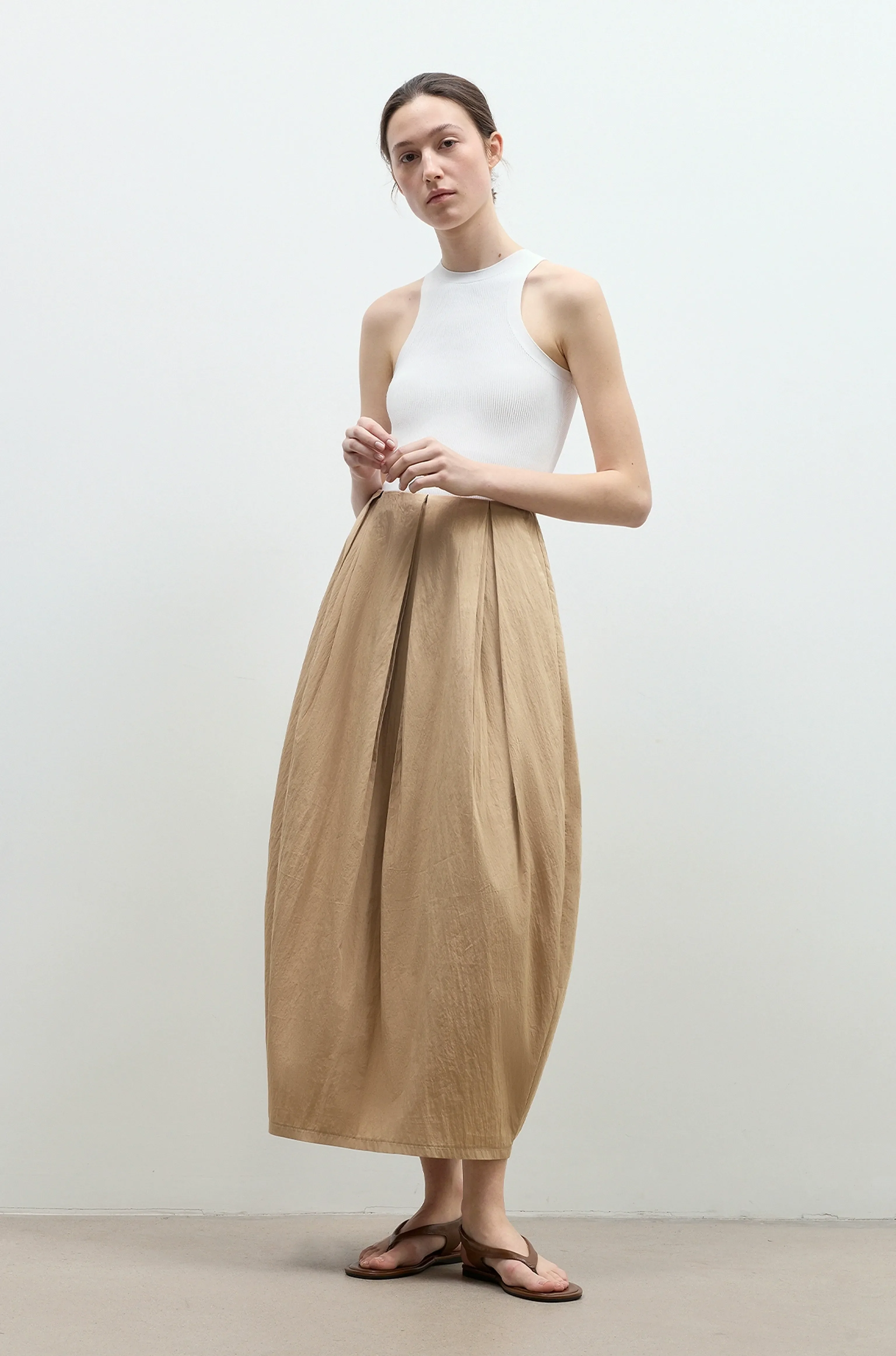 High-Waist Balloon Midi Skirt - Image 3