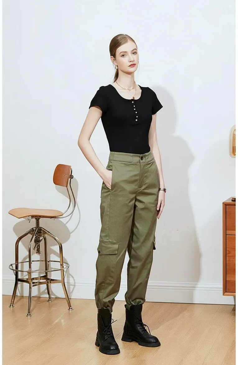 High-Waist Cargo Pants - Image 5