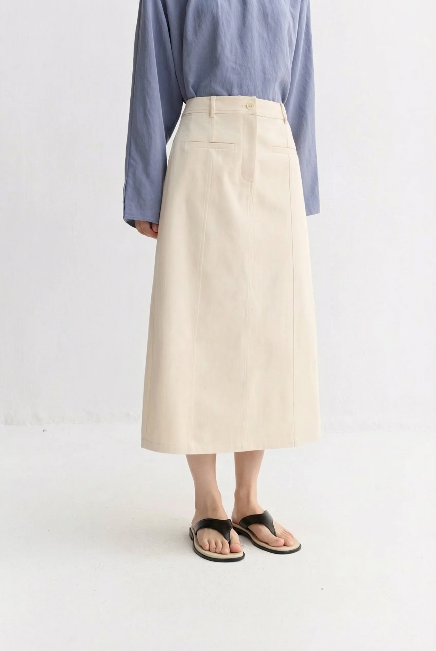 High-Waist Midi Skirt