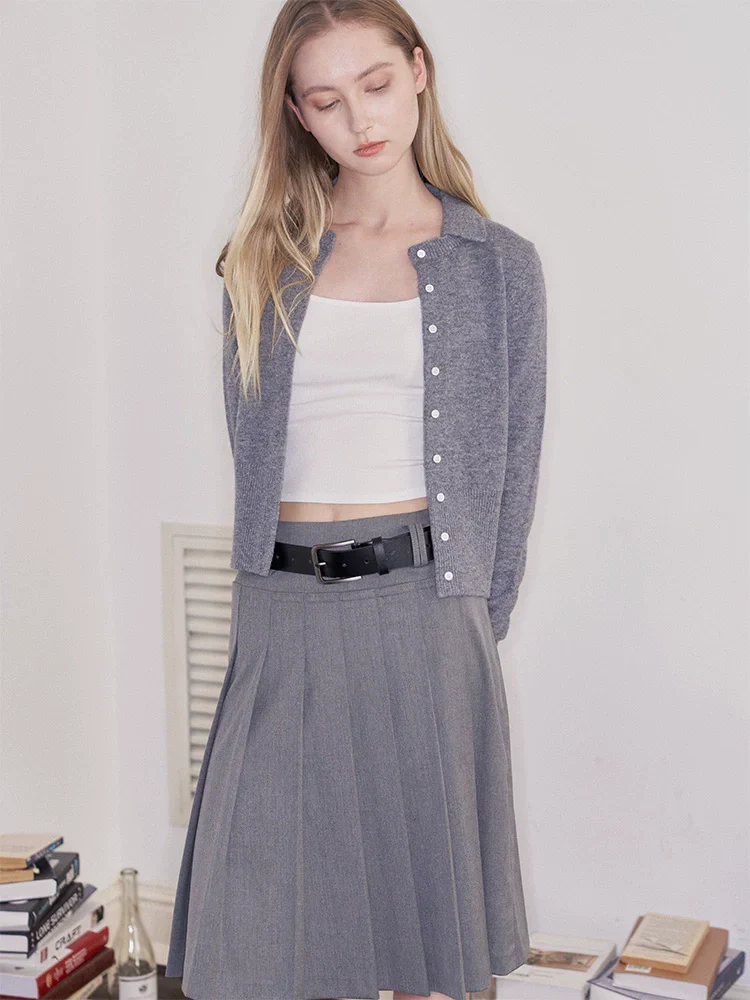 High-Waist Pleated A-Line Skirt - Image 2