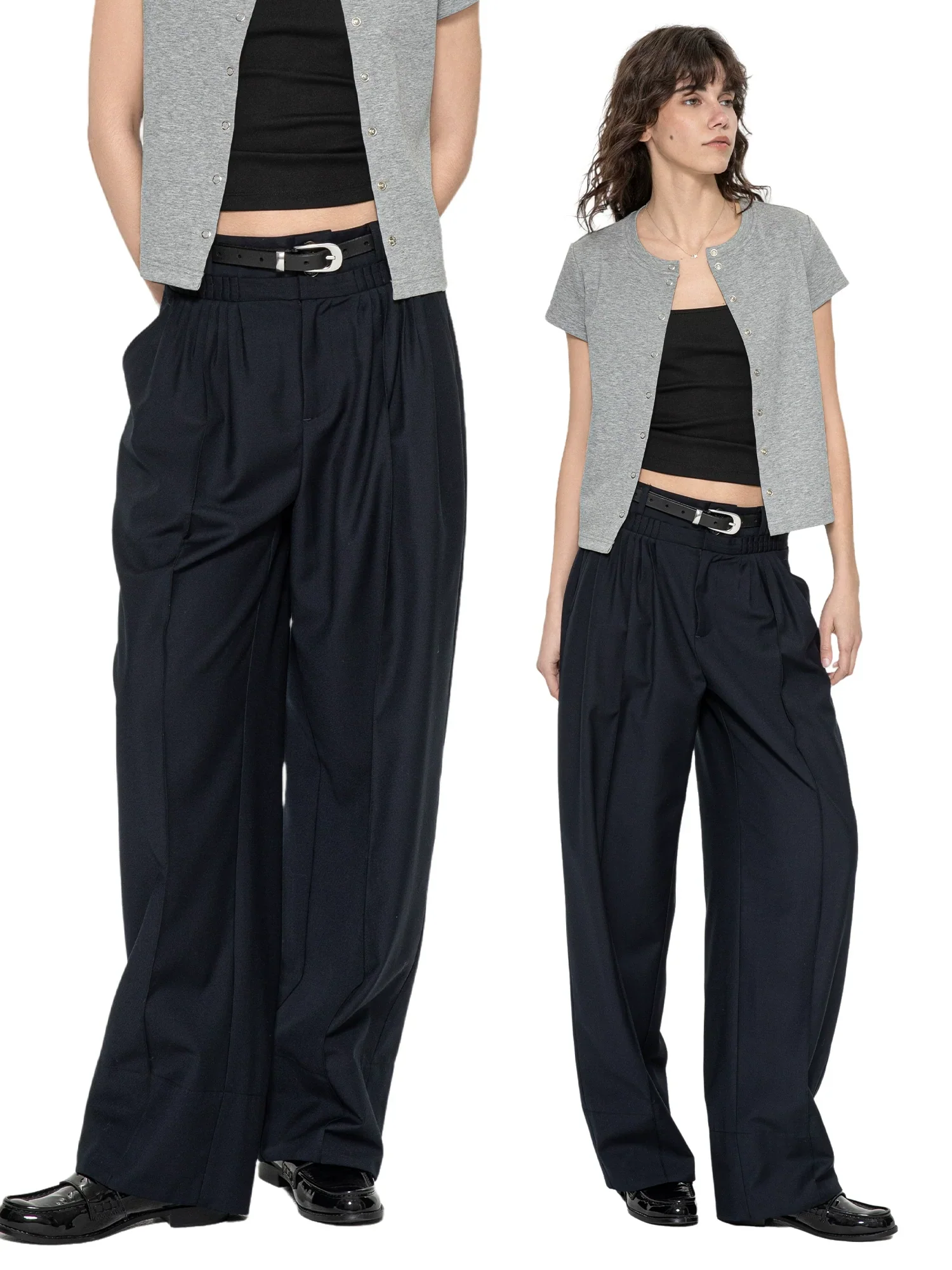 High-Waist Pleated Wide-Leg Trousers - Image 3