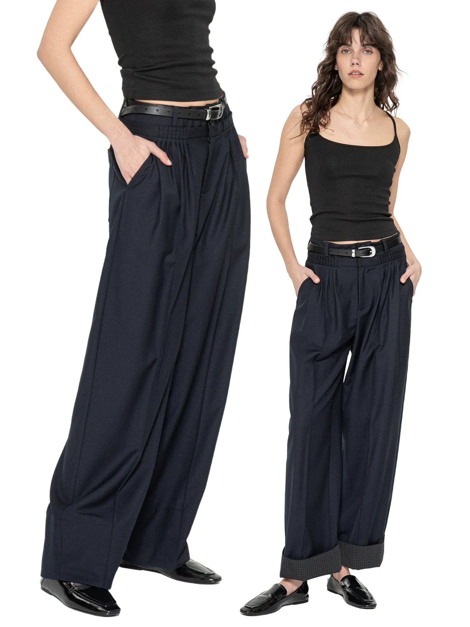 High-Waist Pleated Wide-Leg Trousers - Image 4