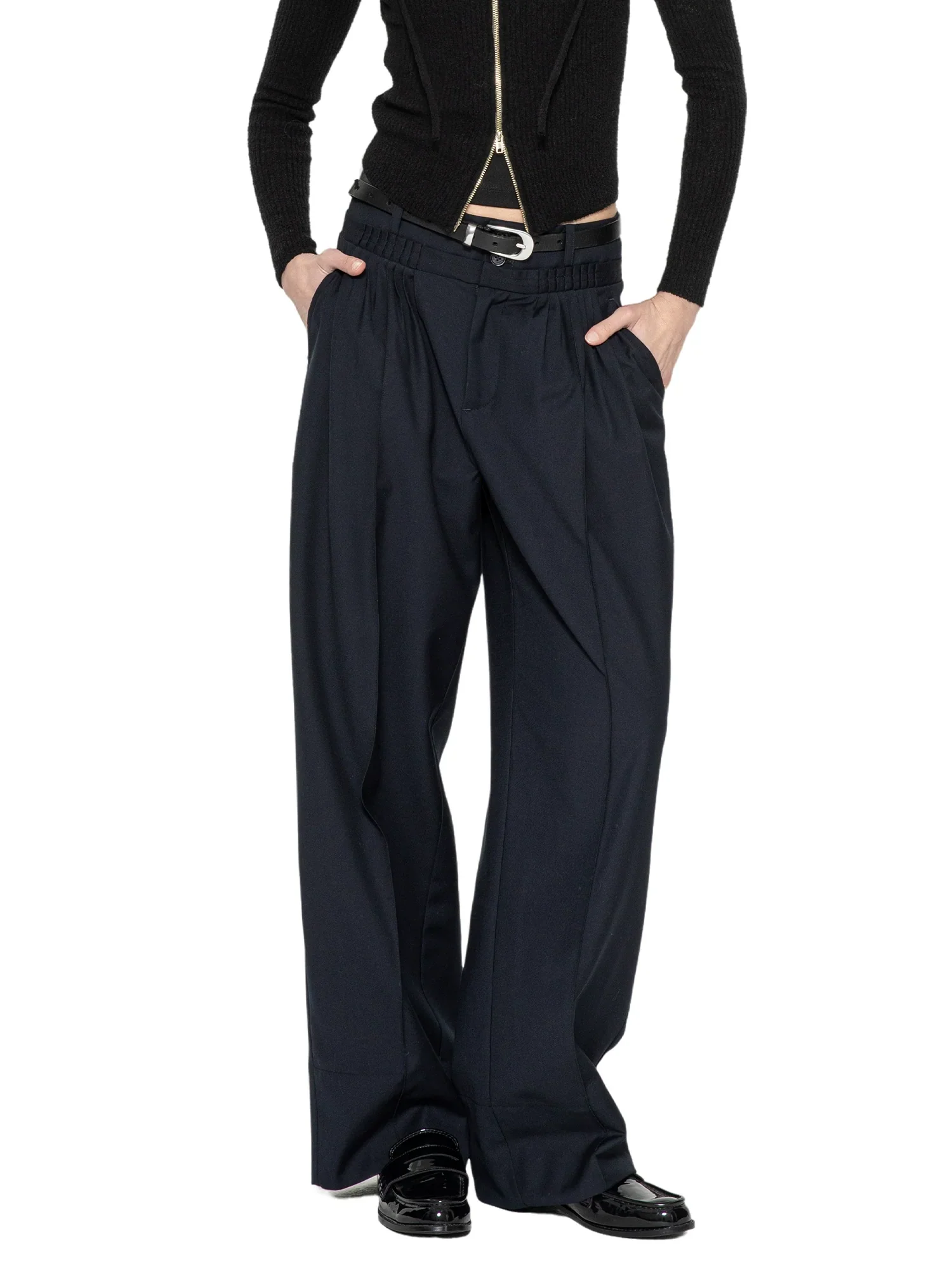 High-Waist Pleated Wide-Leg Trousers - Image 5