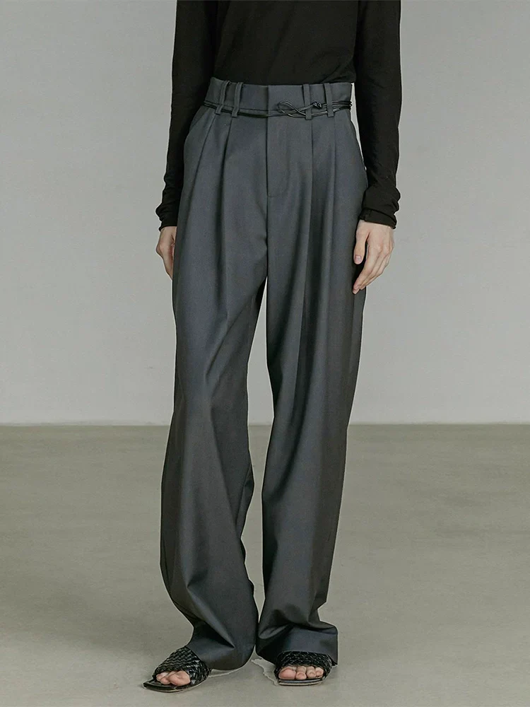 High-Waist Pleated Wide-Leg Trousers - Image 4