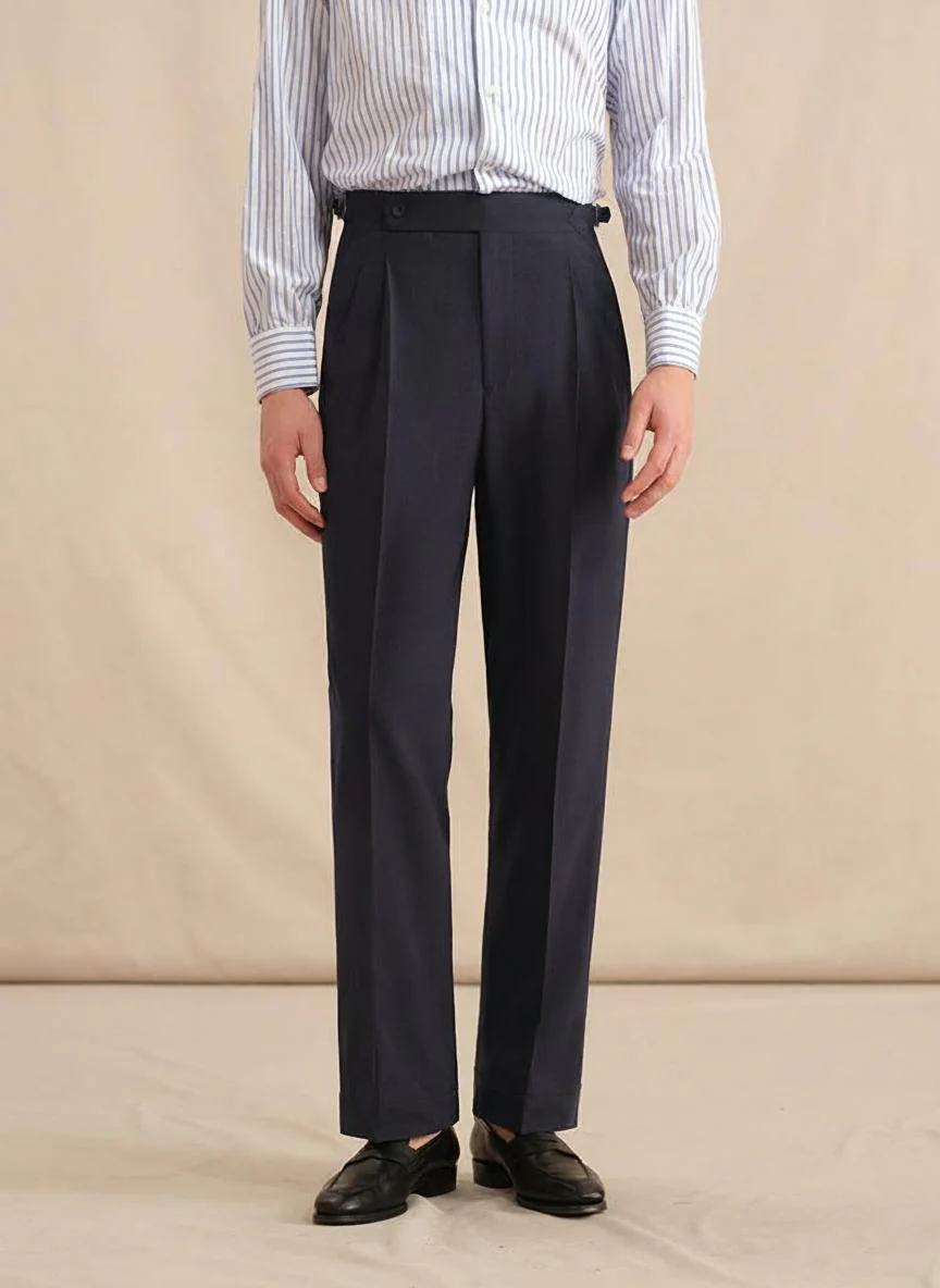 High-Waist Seersucker Wool Trousers - Image 3