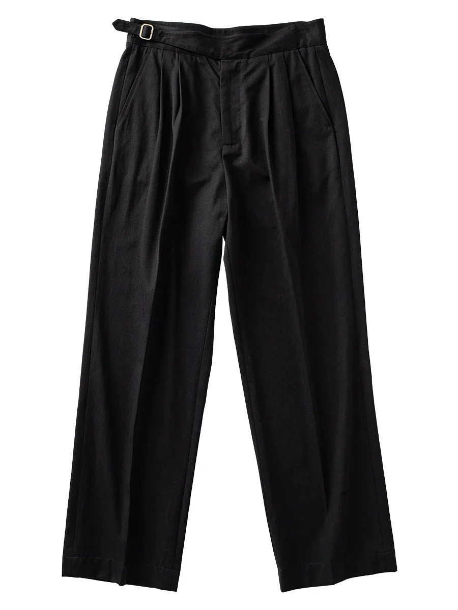 High-Waist Side-Adjuster Pleated Trousers - Image 4
