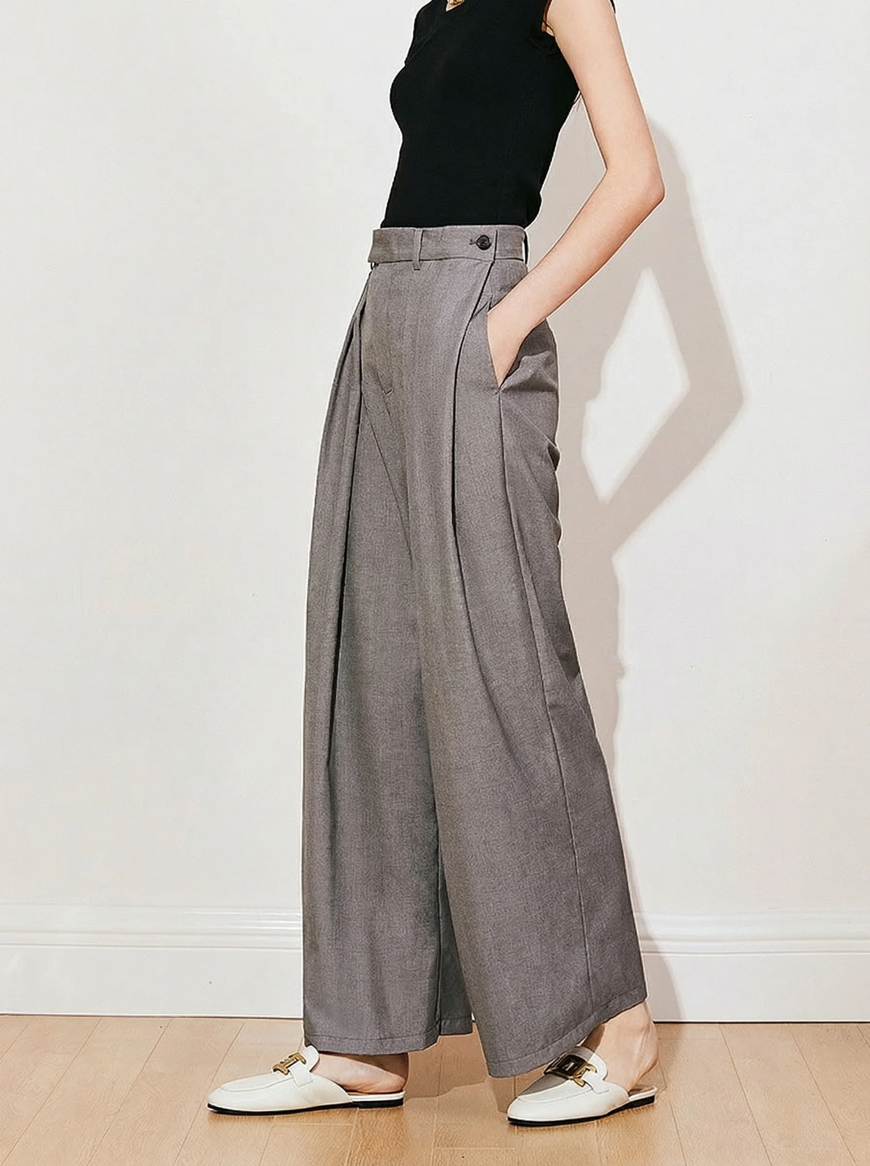 High-Waist Wide-Leg Trousers