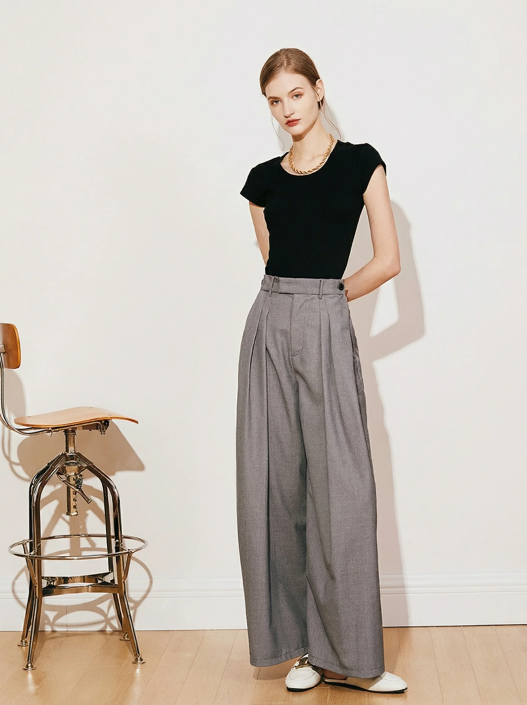 High-Waist Wide-Leg Trousers - Image 2