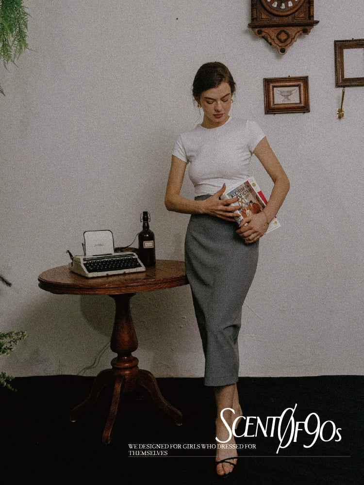 High-Waisted Pencil Skirt