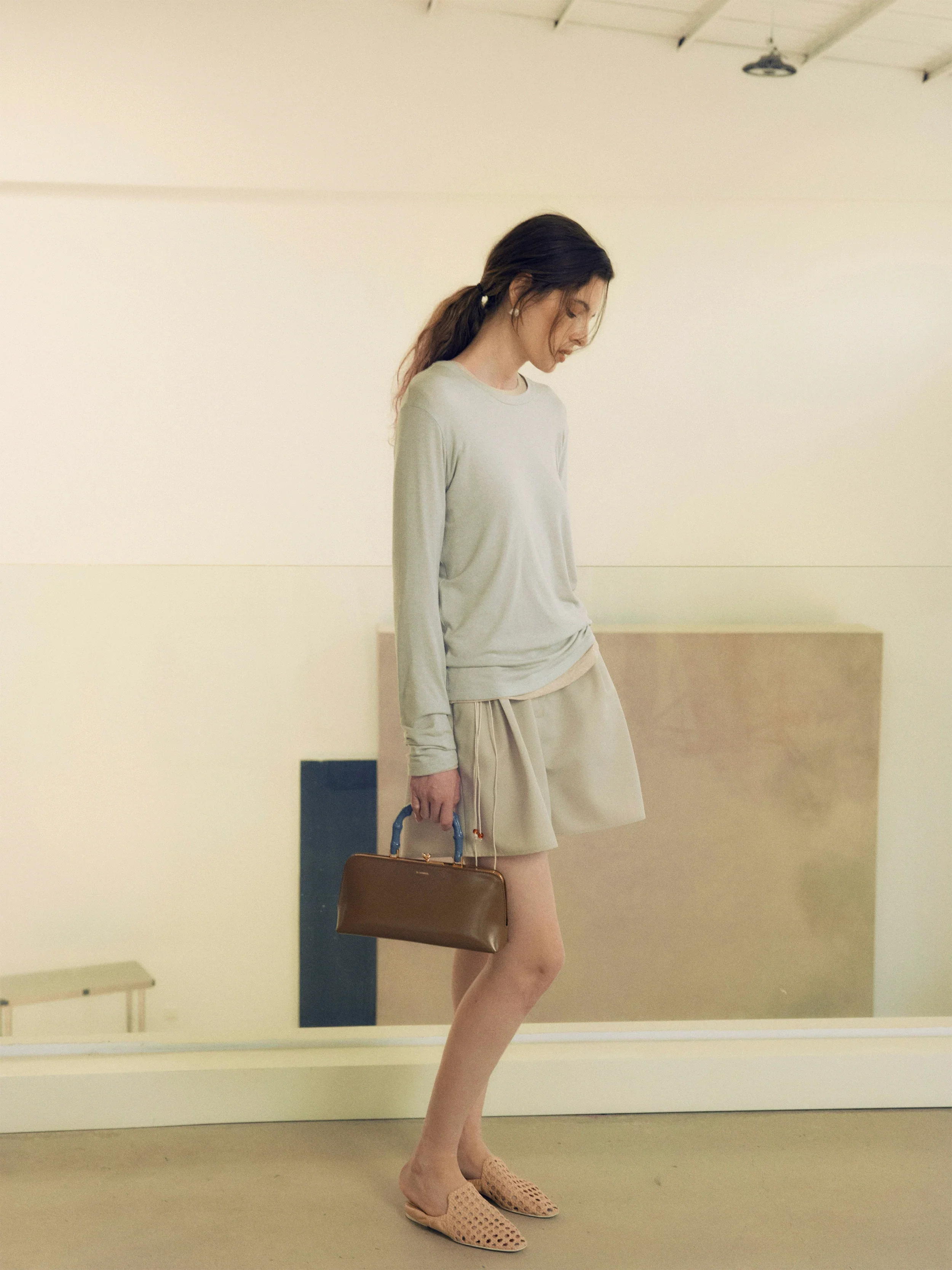 High-Waisted Pleated Shorts - Image 2
