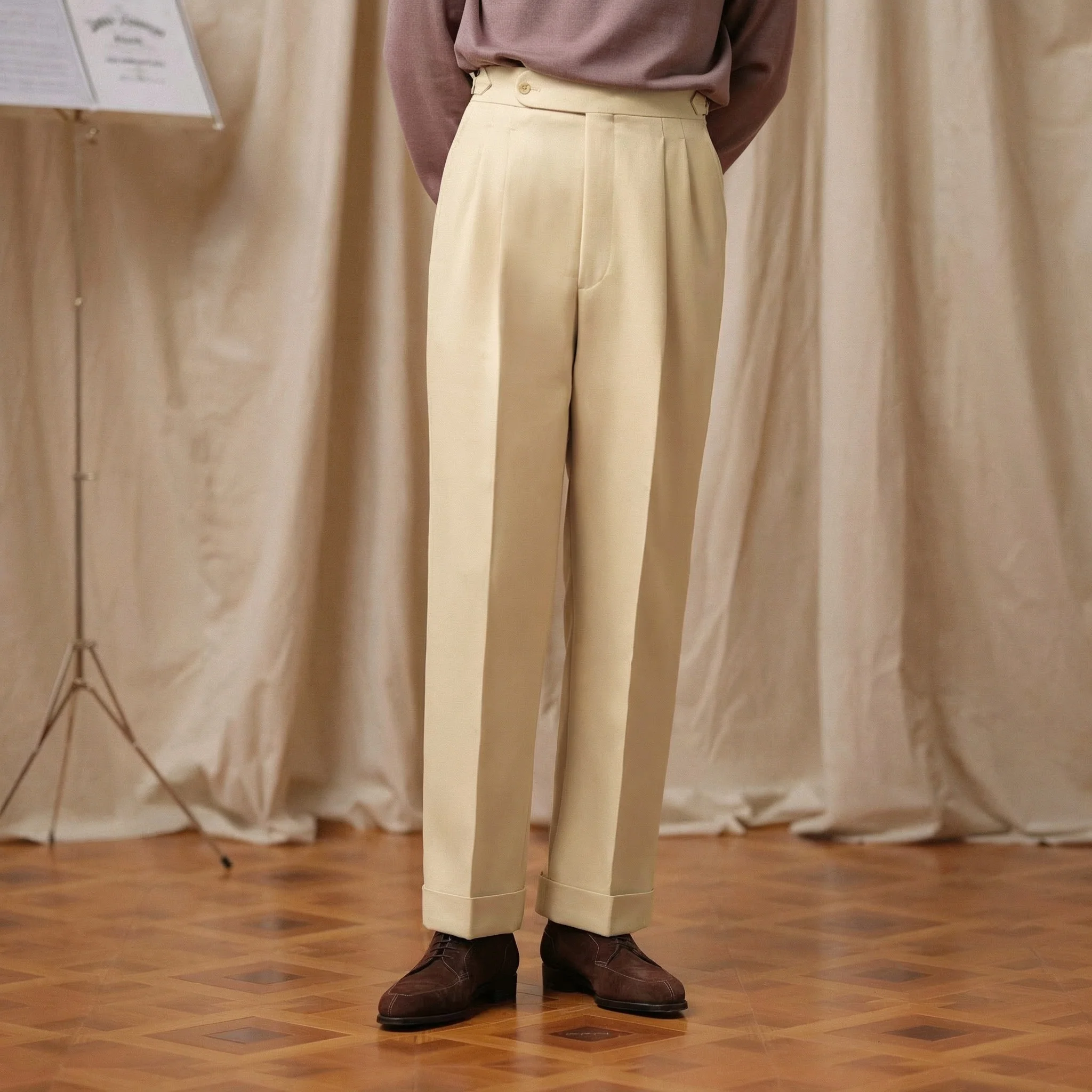 High-Waisted Pleated Trousers - Image 26