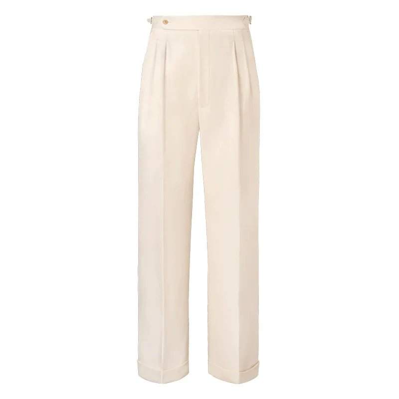 High-Waisted Pleated Trousers