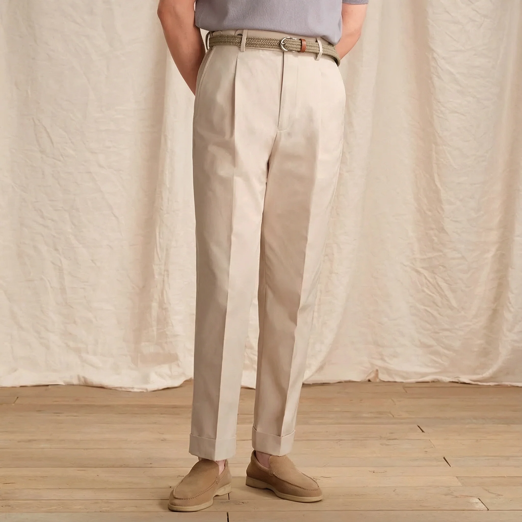 High-Waisted Pleated Trousers - Image 6