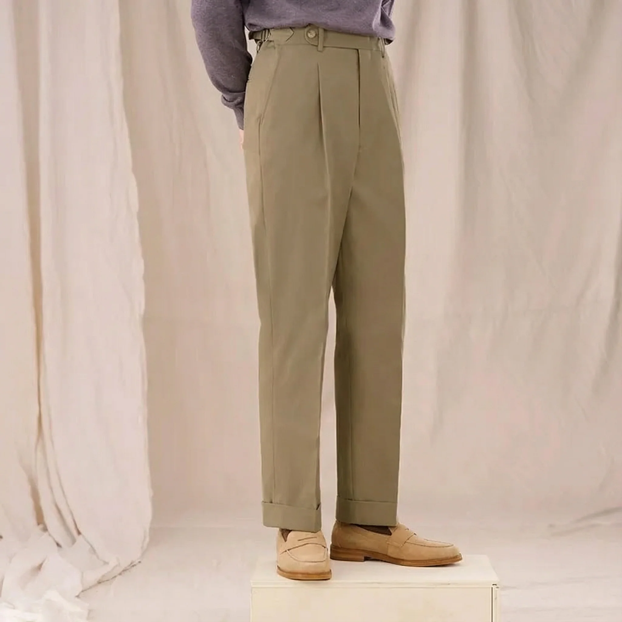 High-Waisted Pleated Trousers - Image 8