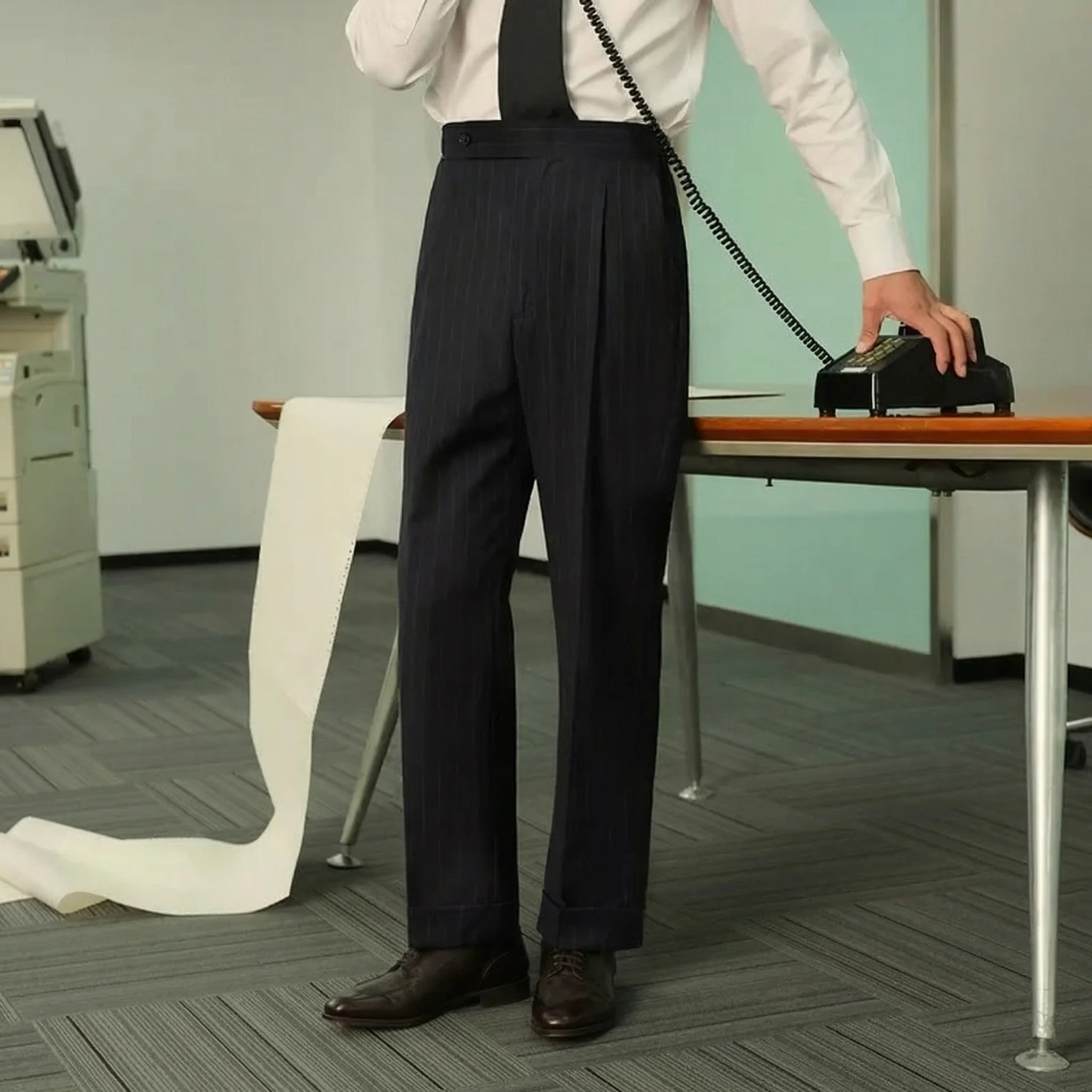 High-Waisted Pleated Trousers - Image 6