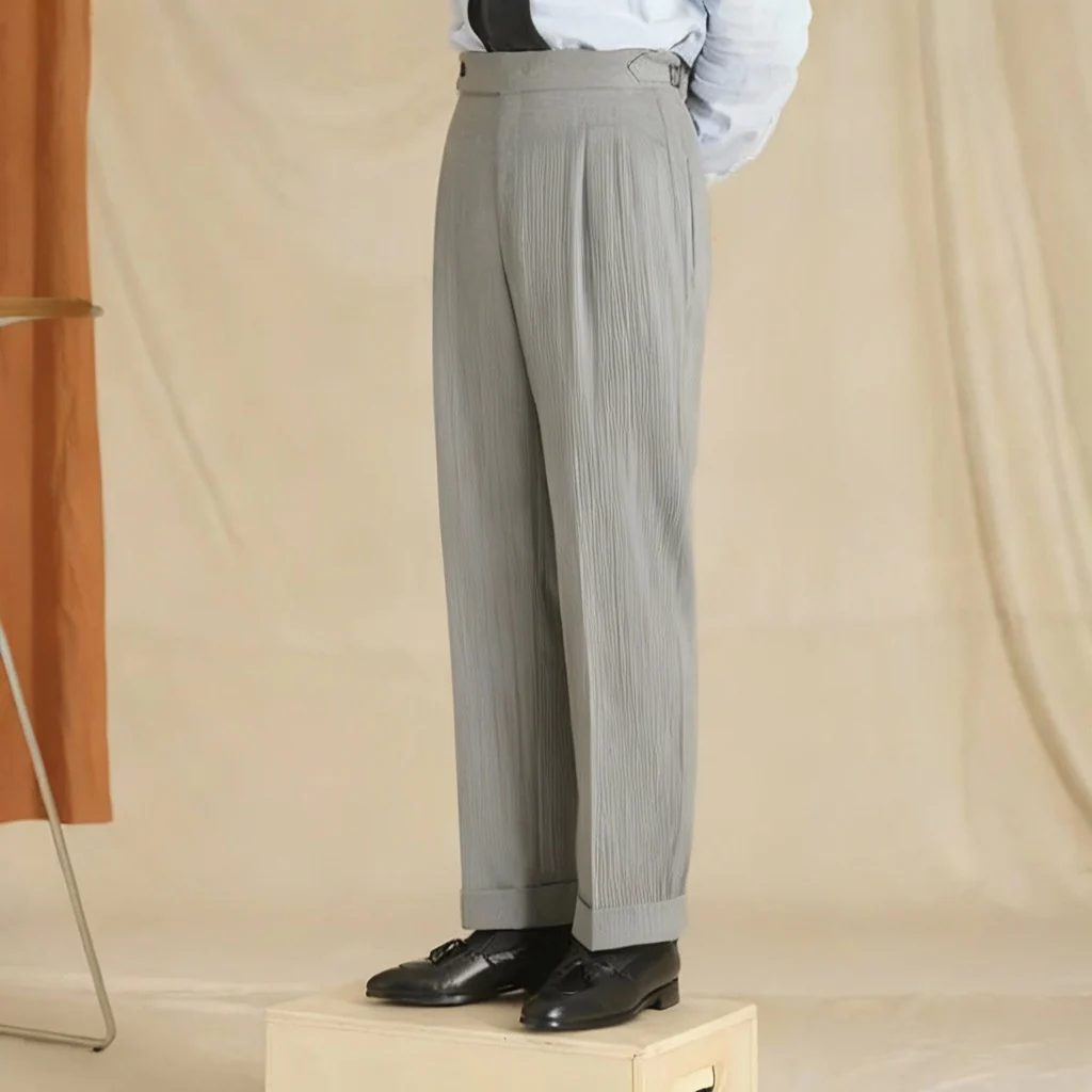 High-Waisted Pleated Trousers - Image 10