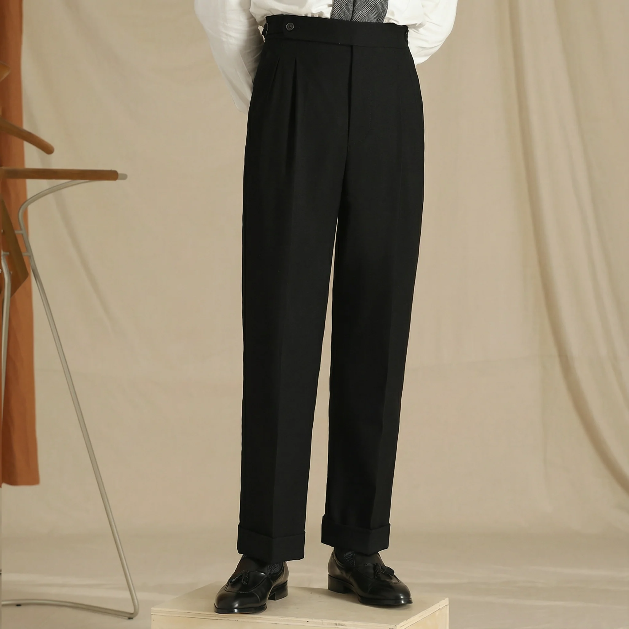 High-Waisted Pleated Trousers - Image 6