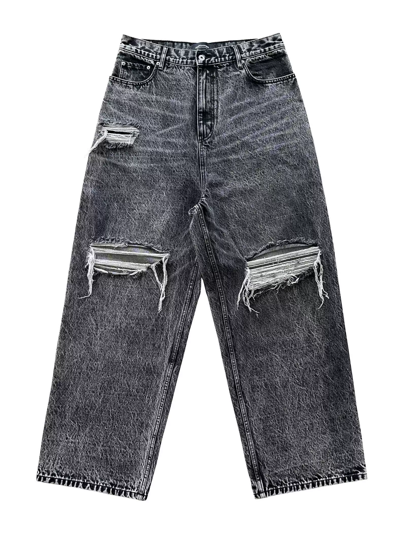High-Waisted Wide-Leg Distressed Jeans - Image 5