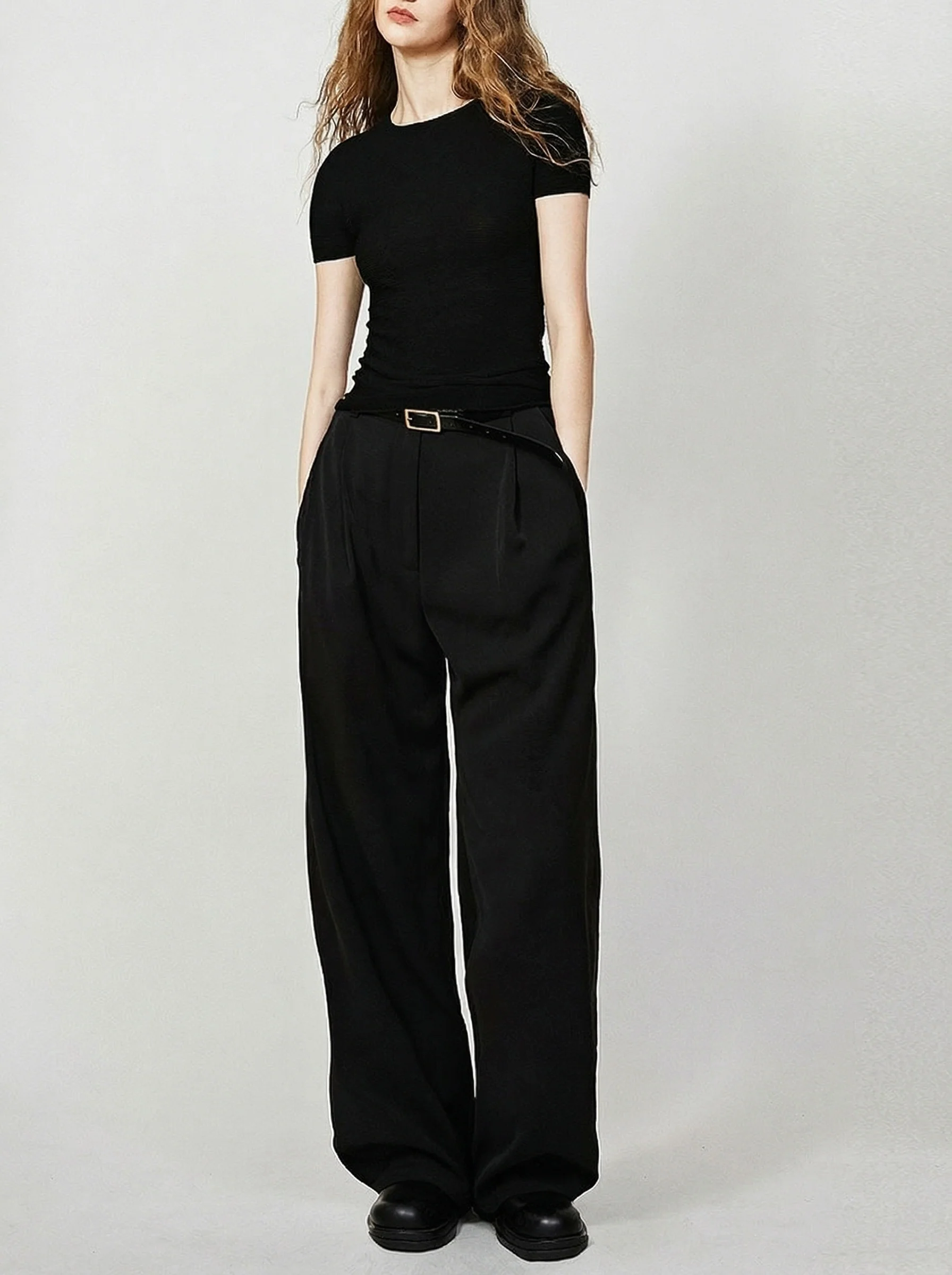 High-Waisted Wide-Leg Trousers