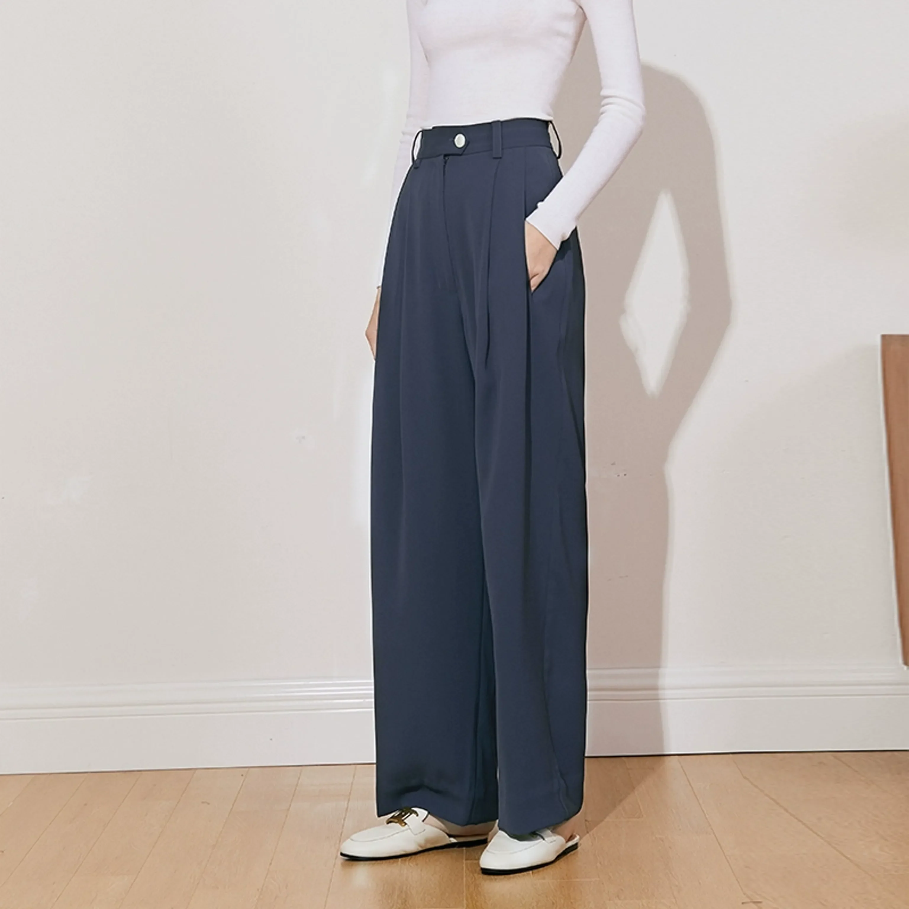 High-Waisted Wide-Leg Trousers - Image 2