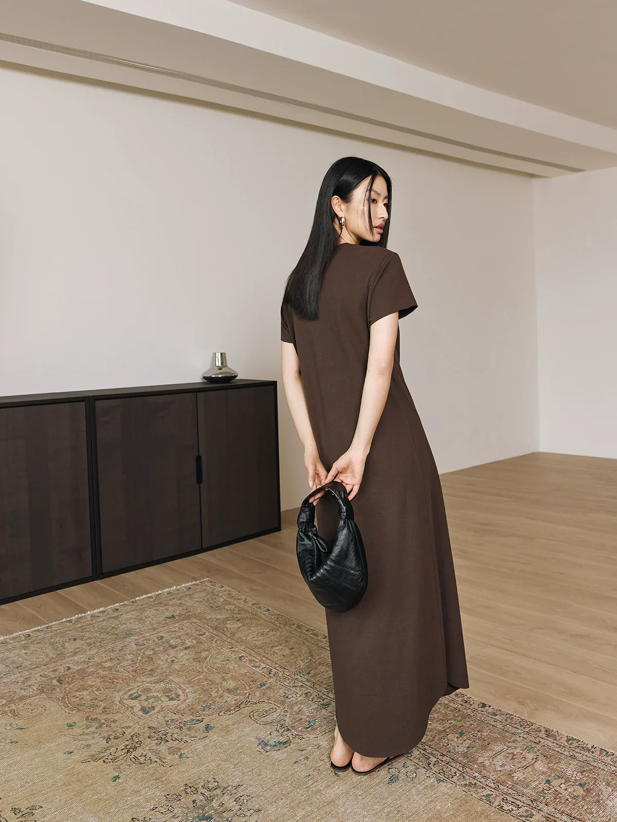 High-Weight Cotton T-Shirt Maxi Dress - Image 3