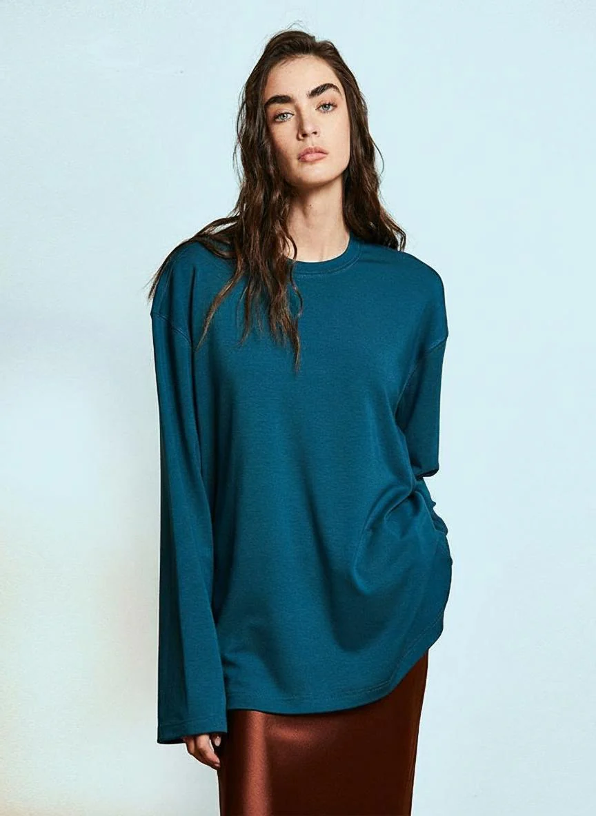 High-Weight Modal Crewneck Top - Image 3
