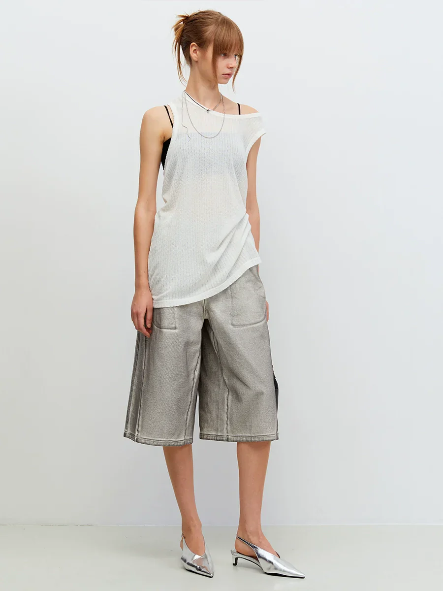 Hollow Flower Knit Vest - Image 4