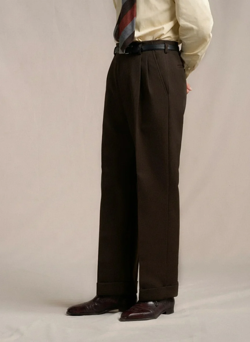Hollywood Double-Pleat Wool Trousers - Image 6