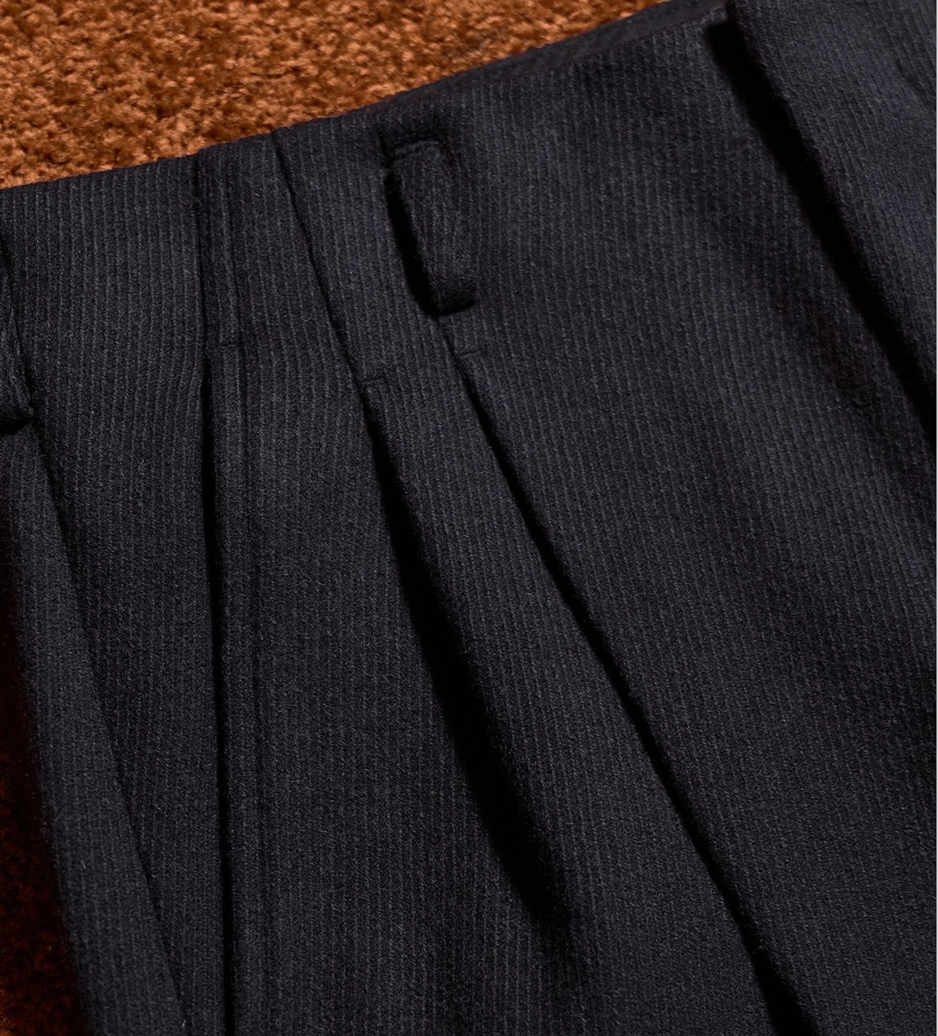 Hollywood High-Waist Double-Pleat Wool Trousers - Image 3