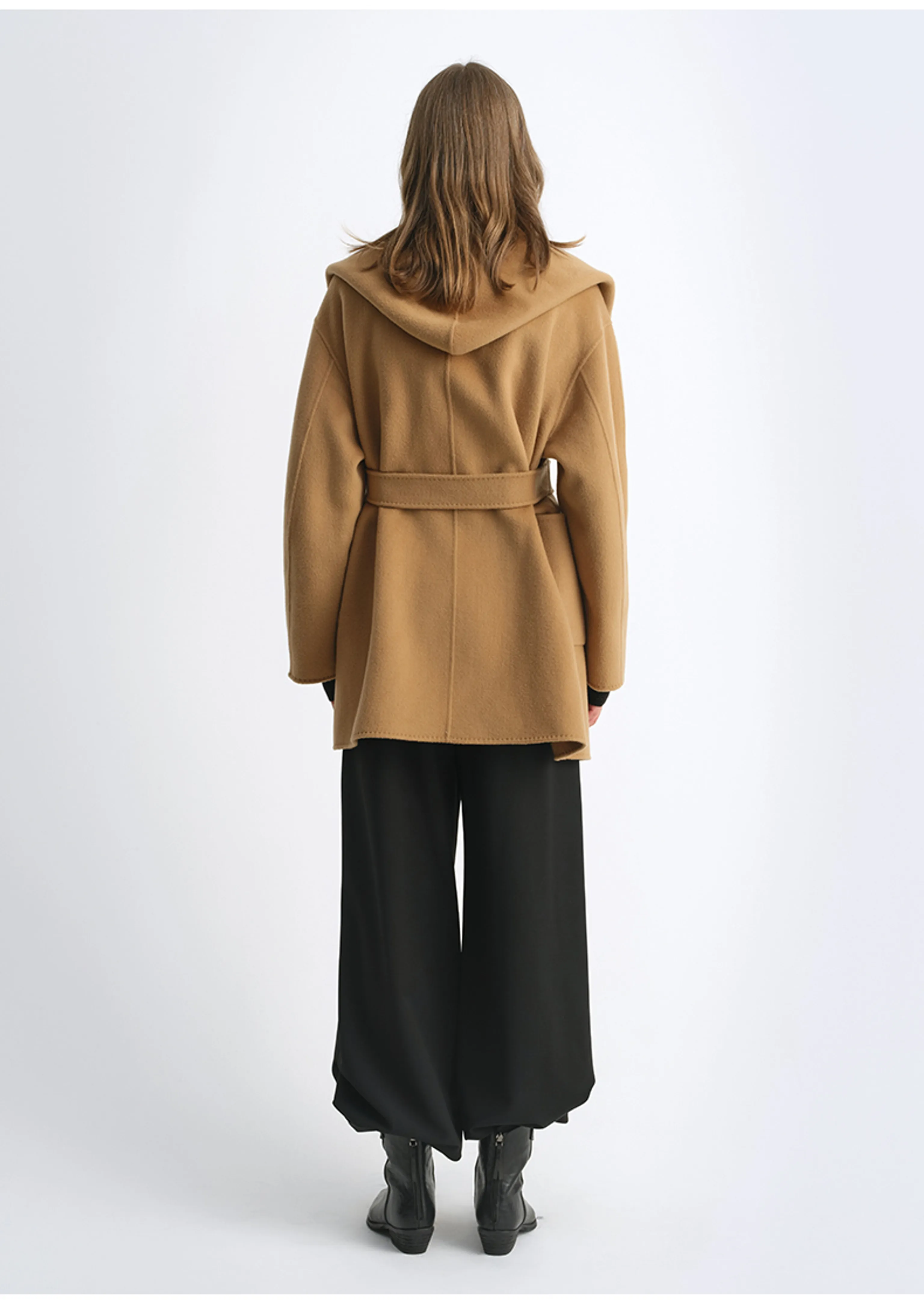 Hooded Cape Wool-Cashmere Coat - Image 3